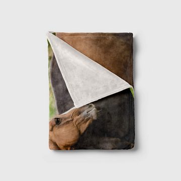 Sinus Art Handtücher Handtuch Strandhandtuch Saunatuch Kuscheldecke mit Tiermotiv Pferde Schön, Baumwolle-Polyester-Mix (1-St), Handtuch