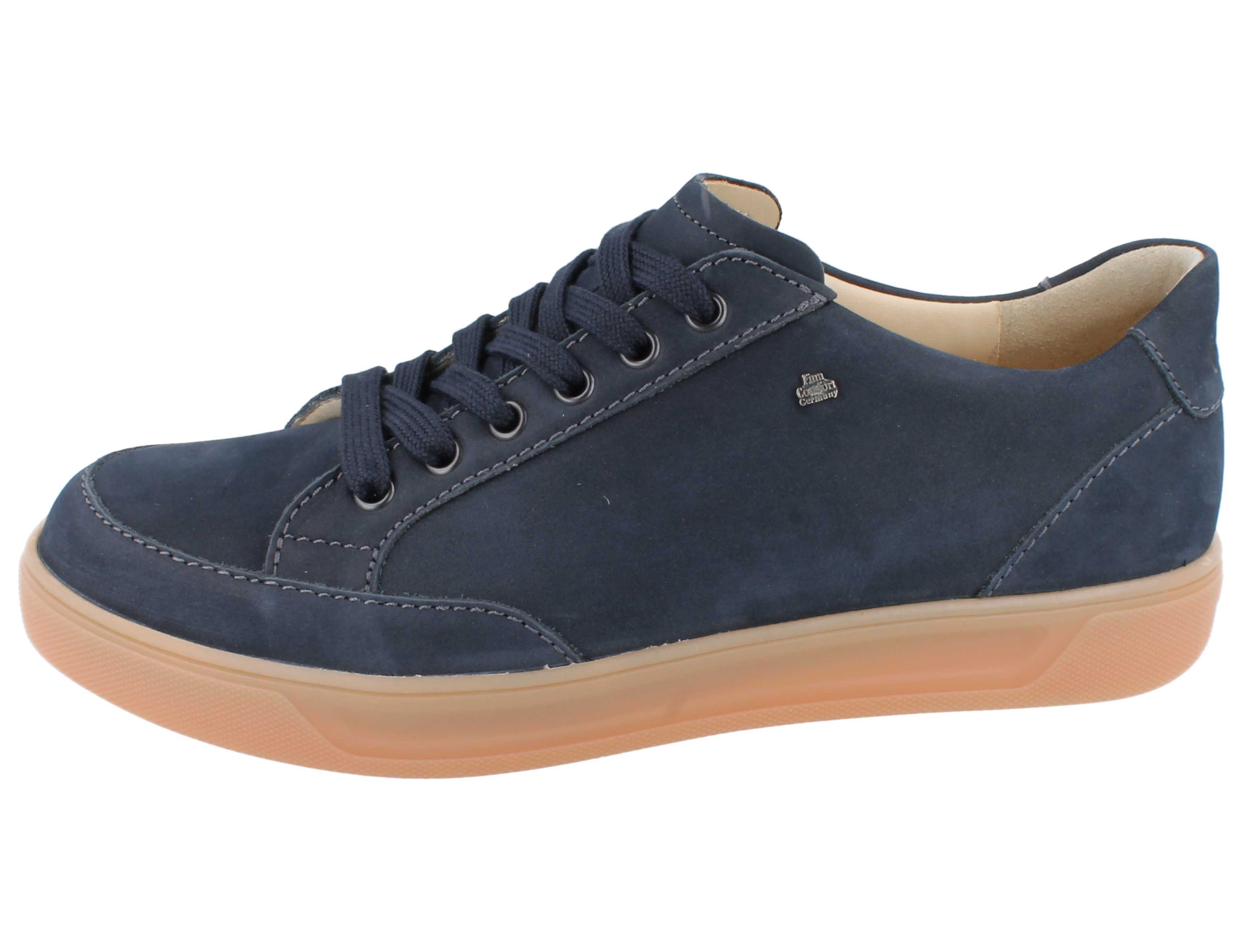Finn Comfort FINN COMFORT Motril Herren Halbschuhe dunkelblau Nubukleder - Größe: Sandale Wechselfußbett