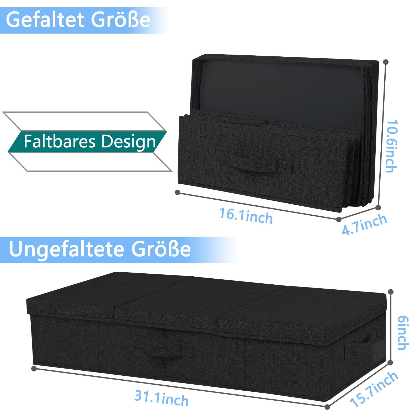 Coonoor Aufbewahrungsbox 2 Stück Faltbarer Unterbett günstig online kaufen