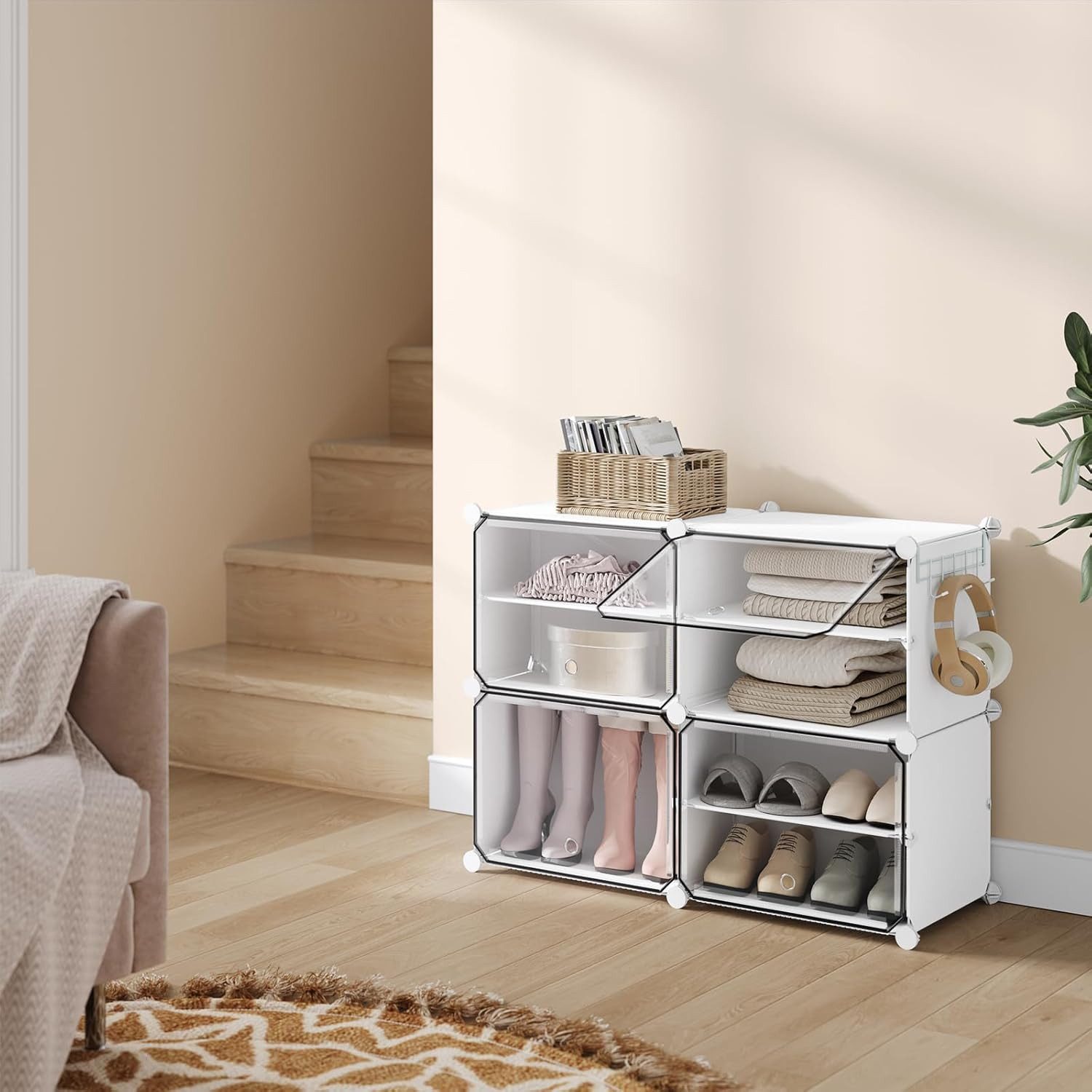 EUGAD Schuhbox (8 St), Schuhorganizer Schuhregal Kunststoff, mit Haken günstig online kaufen