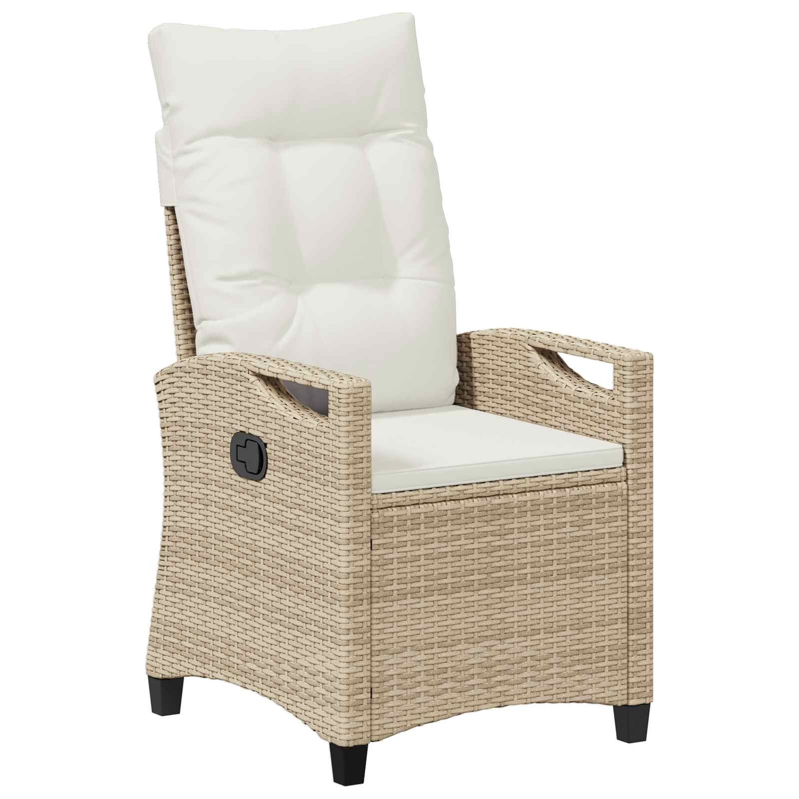 vidaXL Gartenstuhl Verstellbarer Gartenstuhl Beige und Creme 56 x 60 x 112 cm (1 St)