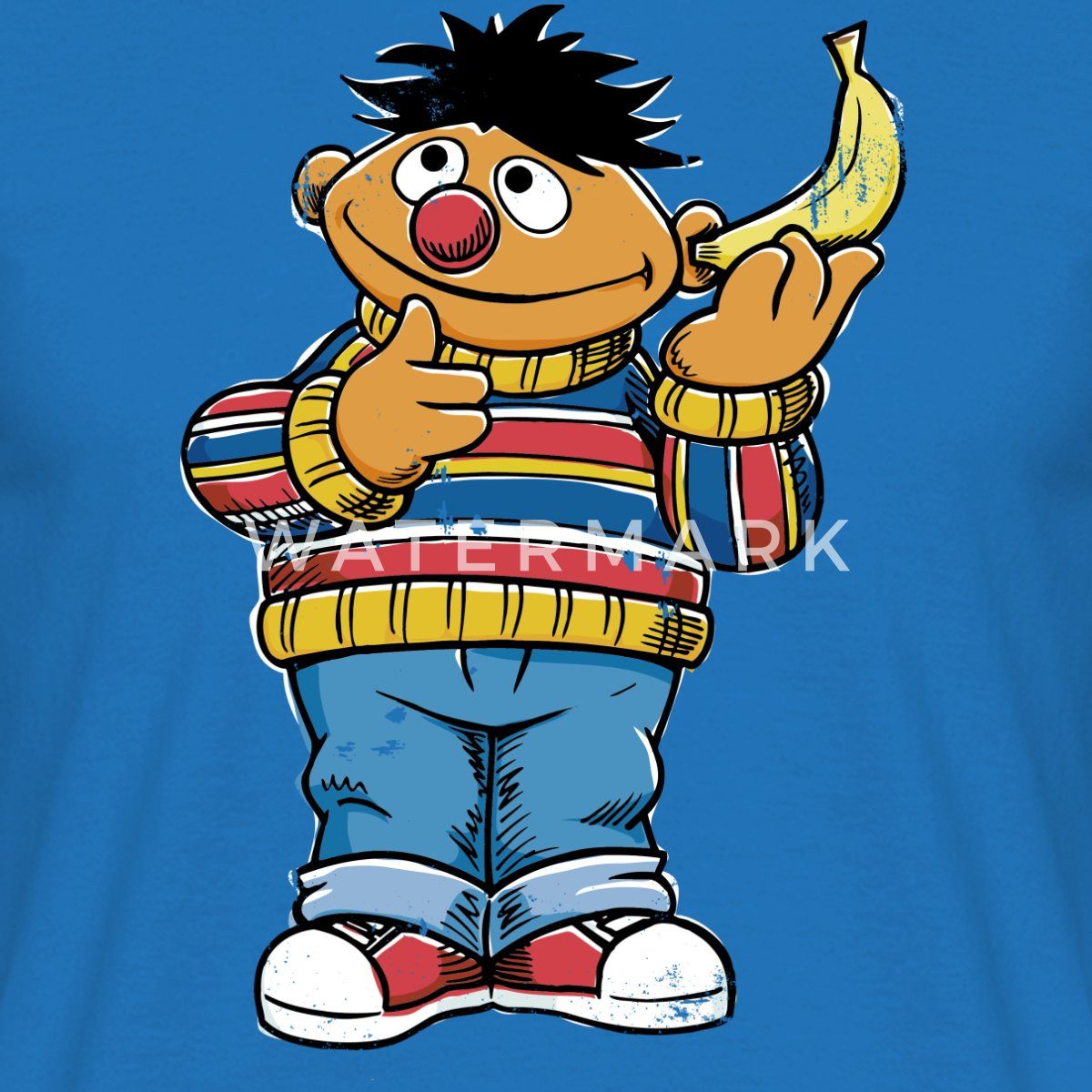 Spreadshirt T-Shirt Sesamstraße Ernie Mit Banane günstig online kaufen
