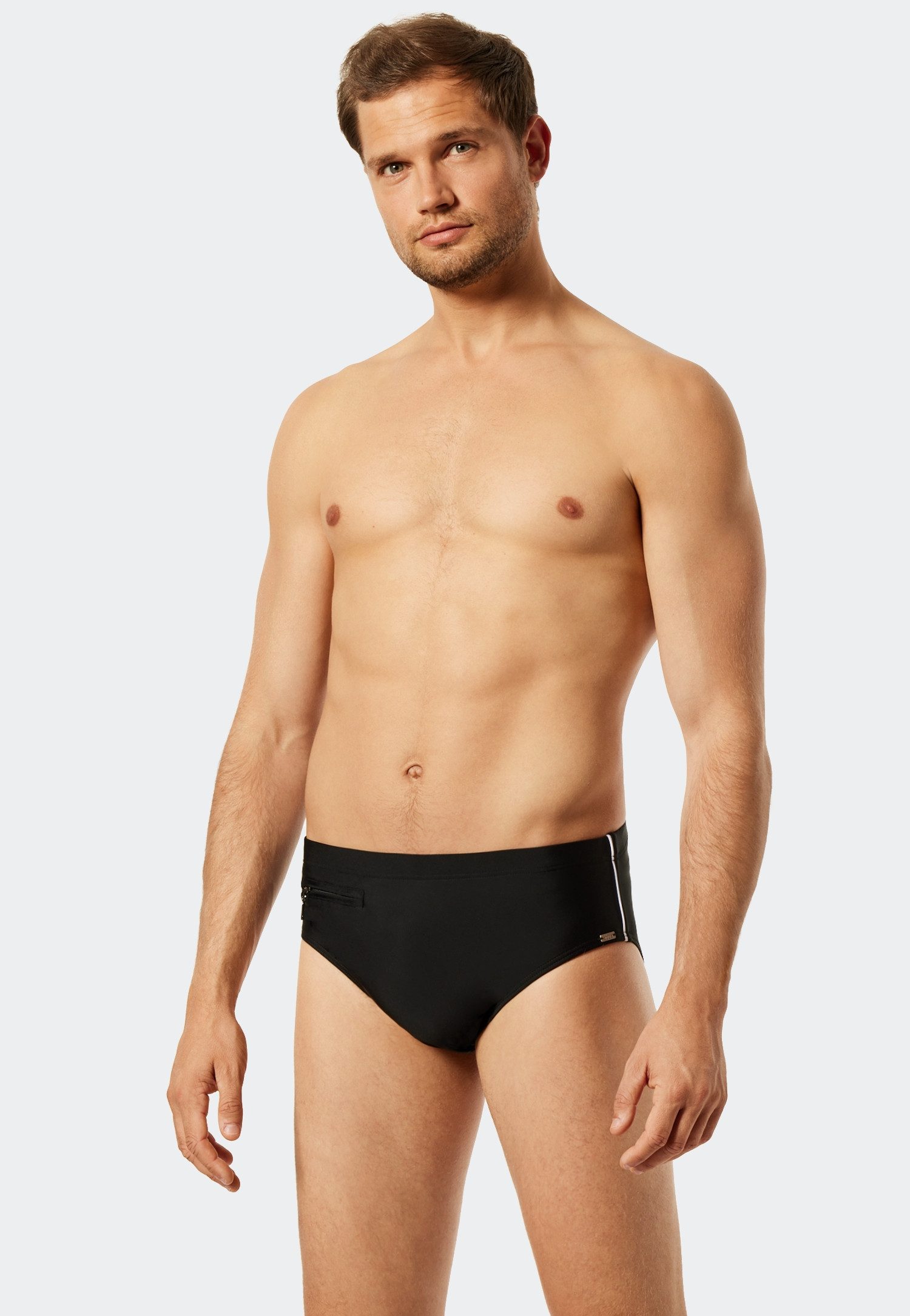 Schiesser Badeslip Nautical Casual mit extra flacher Reißverschlusstasche
