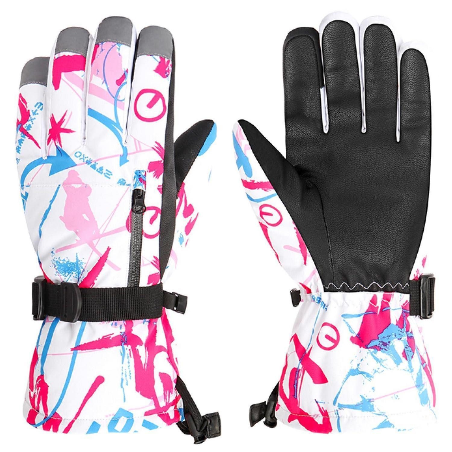 LuxusKollektion Skihandschuhe Skihandschuhe Kinder Rosenrot S (1-St)