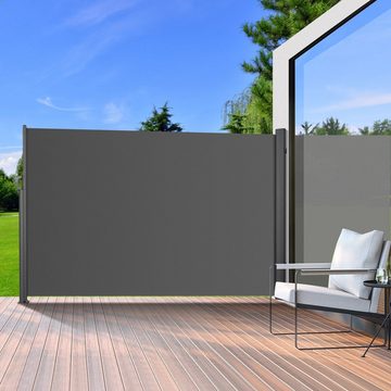 MVPower Seitenmarkise Alu 280 g/m² Sonnenschutz für Balkon, Terrasse