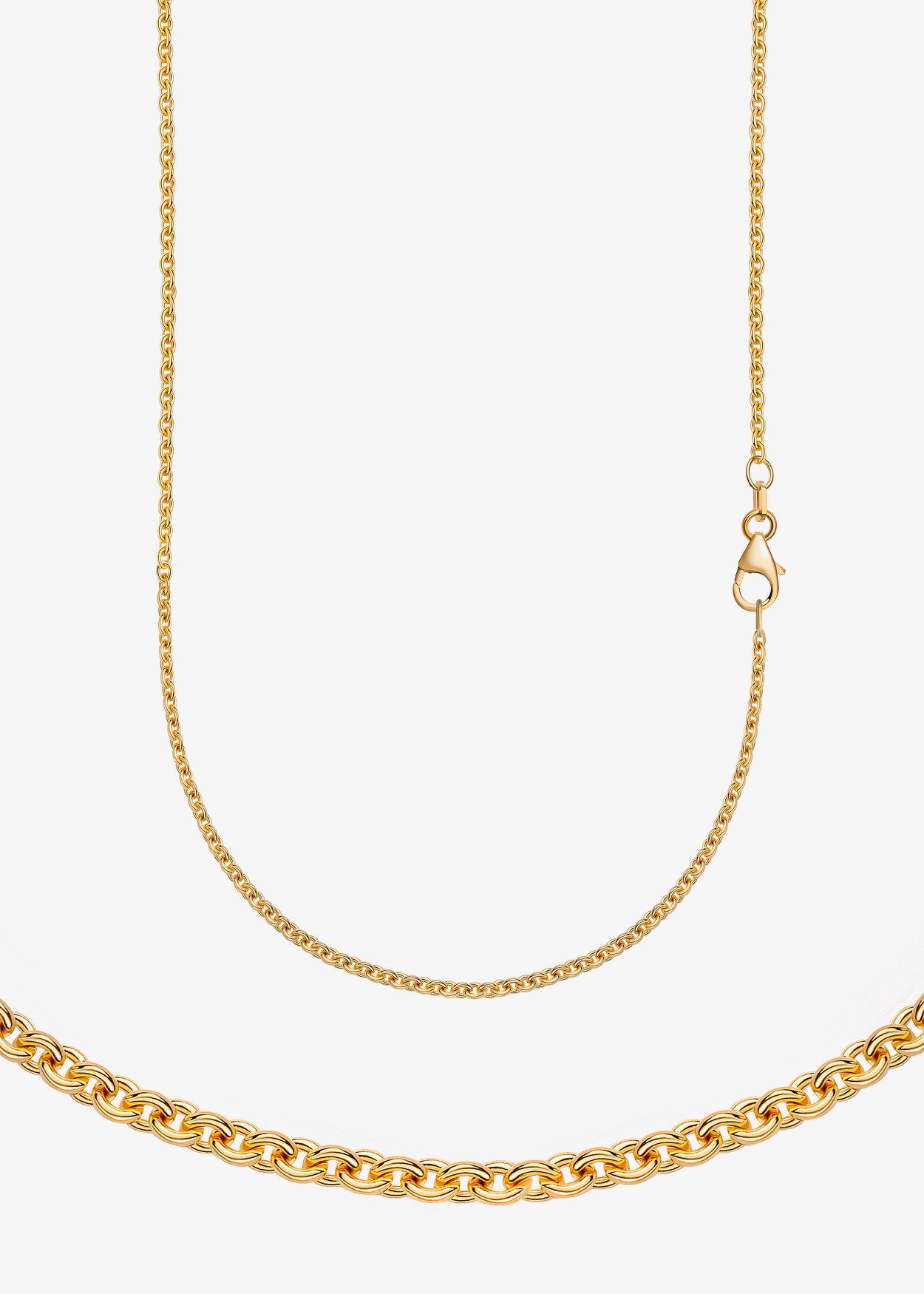 Collierkettchen Schmuck Geschenk Gold 333 oder 585 Halskette Ankerkette rund