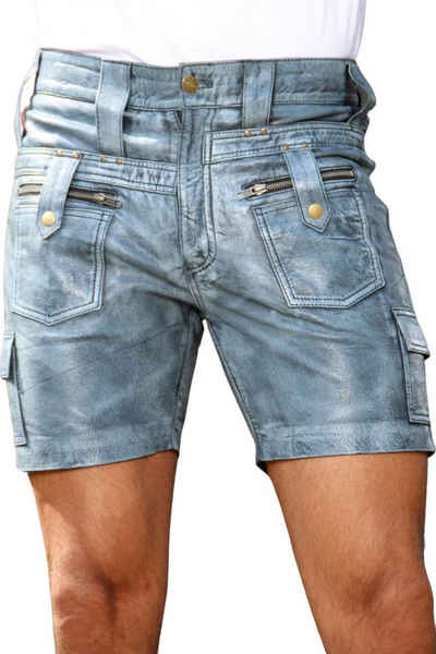 Be Noble Lederhose DEN HAAG Kurze Ledershort mit Reißverschlüsen und Taschen