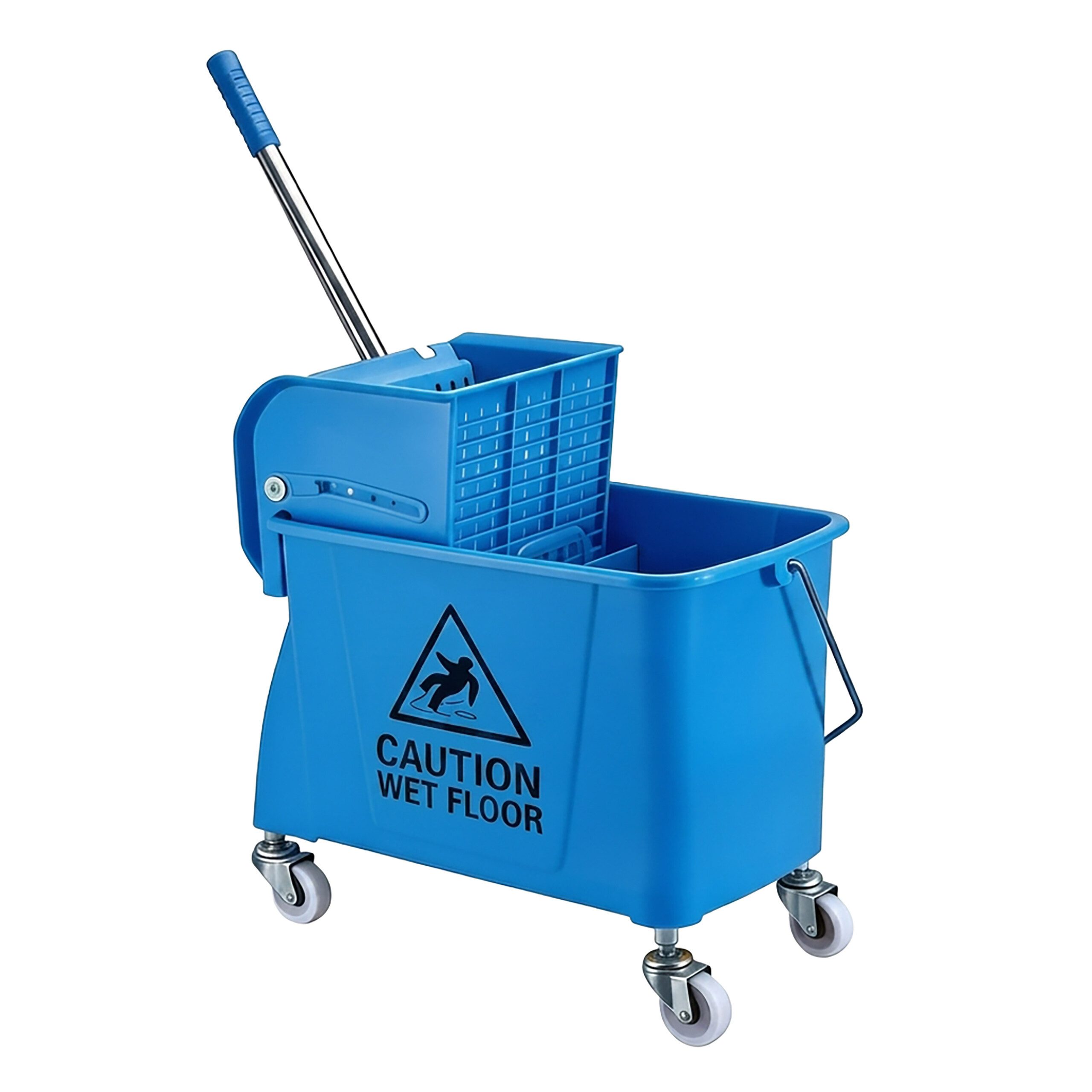 relaxdays Putzwagen Reinigungswagen mit Presse, (2-St), blau