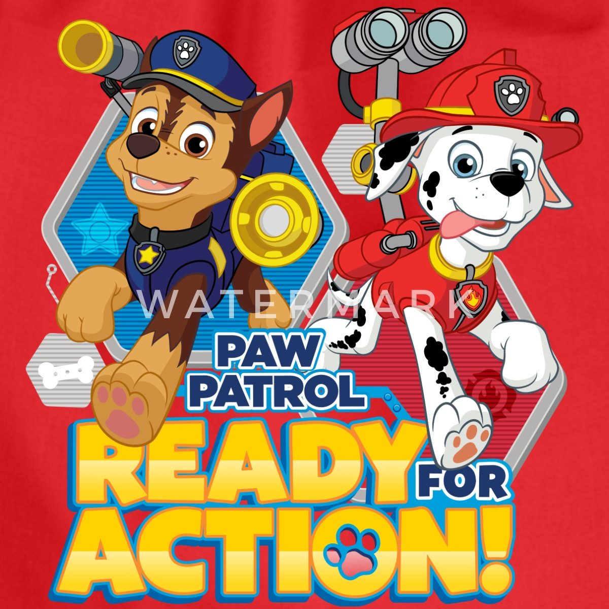 Spreadshirt Turnbeutel Paw Patrol Pawfect Teamwork Chase Marshall Turnbeutel (1-tlg)