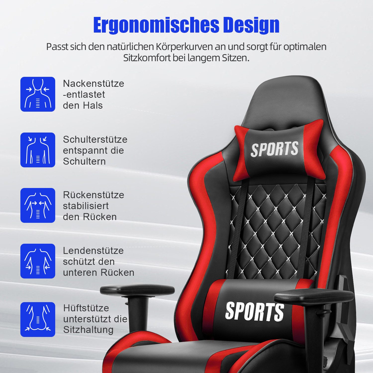 Homimaster Gaming-Stuhl Gaming Stuhl, Ergonomischer Bürostuhl,Gaming günstig online kaufen