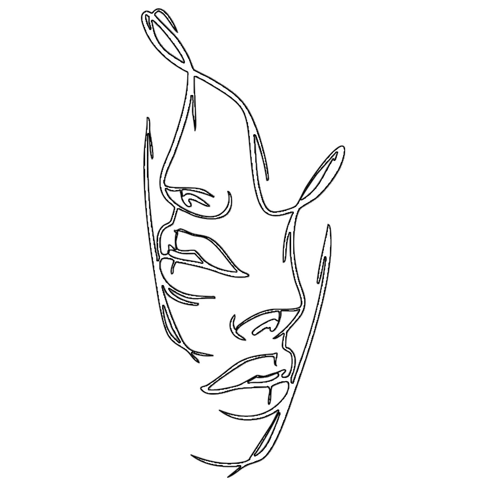 Jumpeak Wanddekoobjekt Gesicht Metall Wanddekoration, Linie Kunst, Abstraktes Gesicht, Abstrakte Linien,Gesichtsprofile von Personen,vier Кольора(ів)