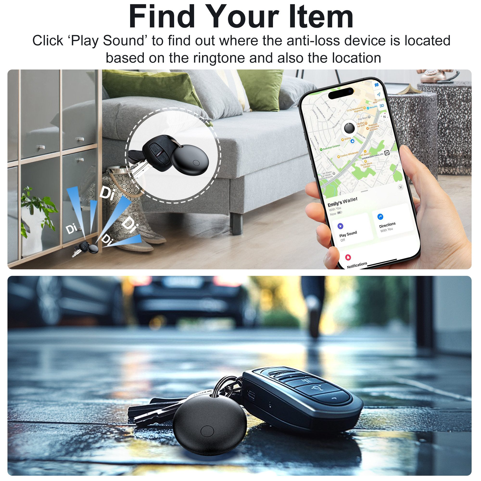 ibettertec Air Tag -4 Pack,Bluetooth-Tracker Kinder kompatibel mit Apple Wo ist?  Bluetooth-Tracker (Nur für iOS,Austauschbare Batterie,Wasserabweisend,Tracker für Katze)