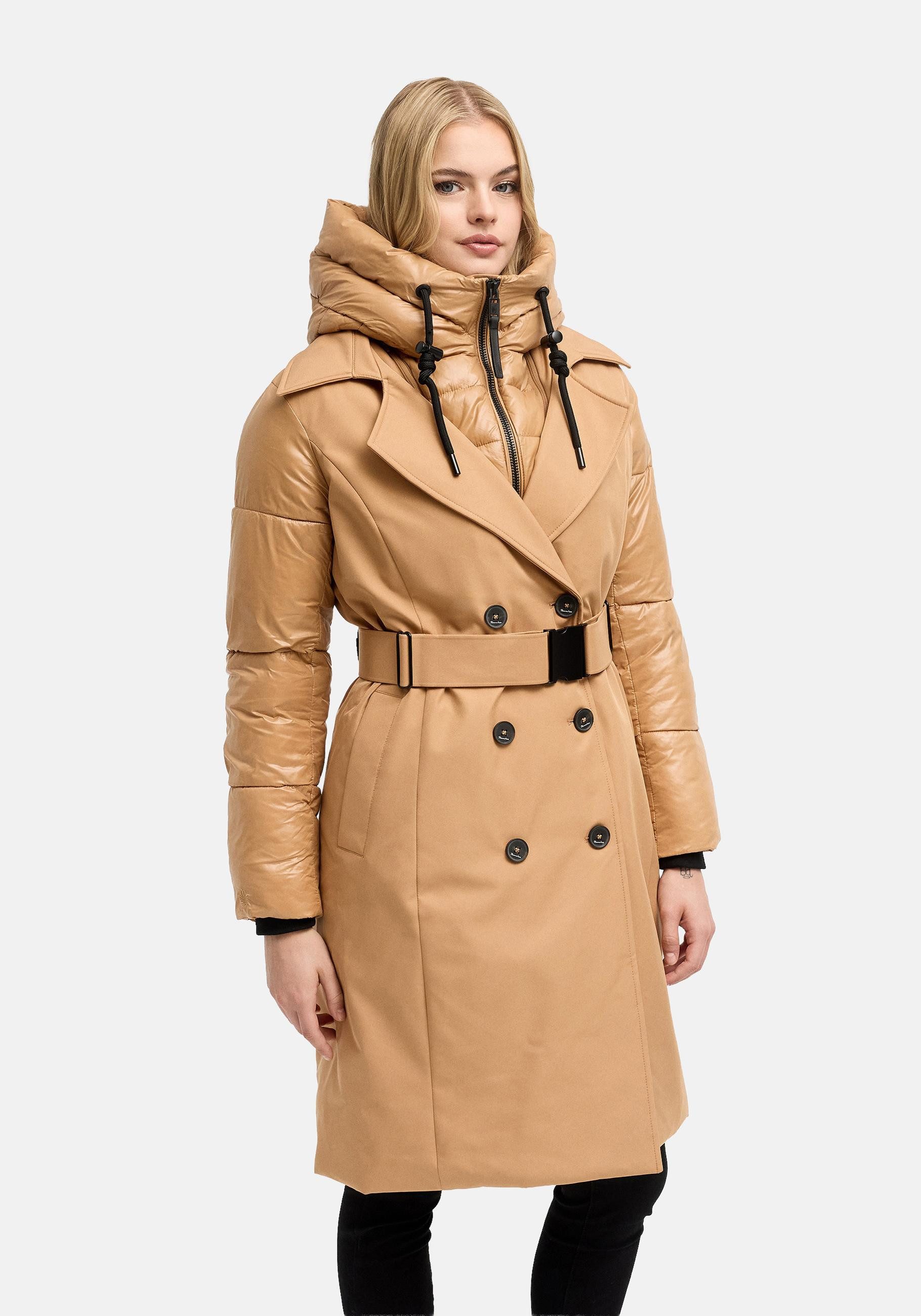 Navahoo Trenchcoat City-Glow 14 Klassischer Mantel mit herausnehmbarem Stepp-Inlay