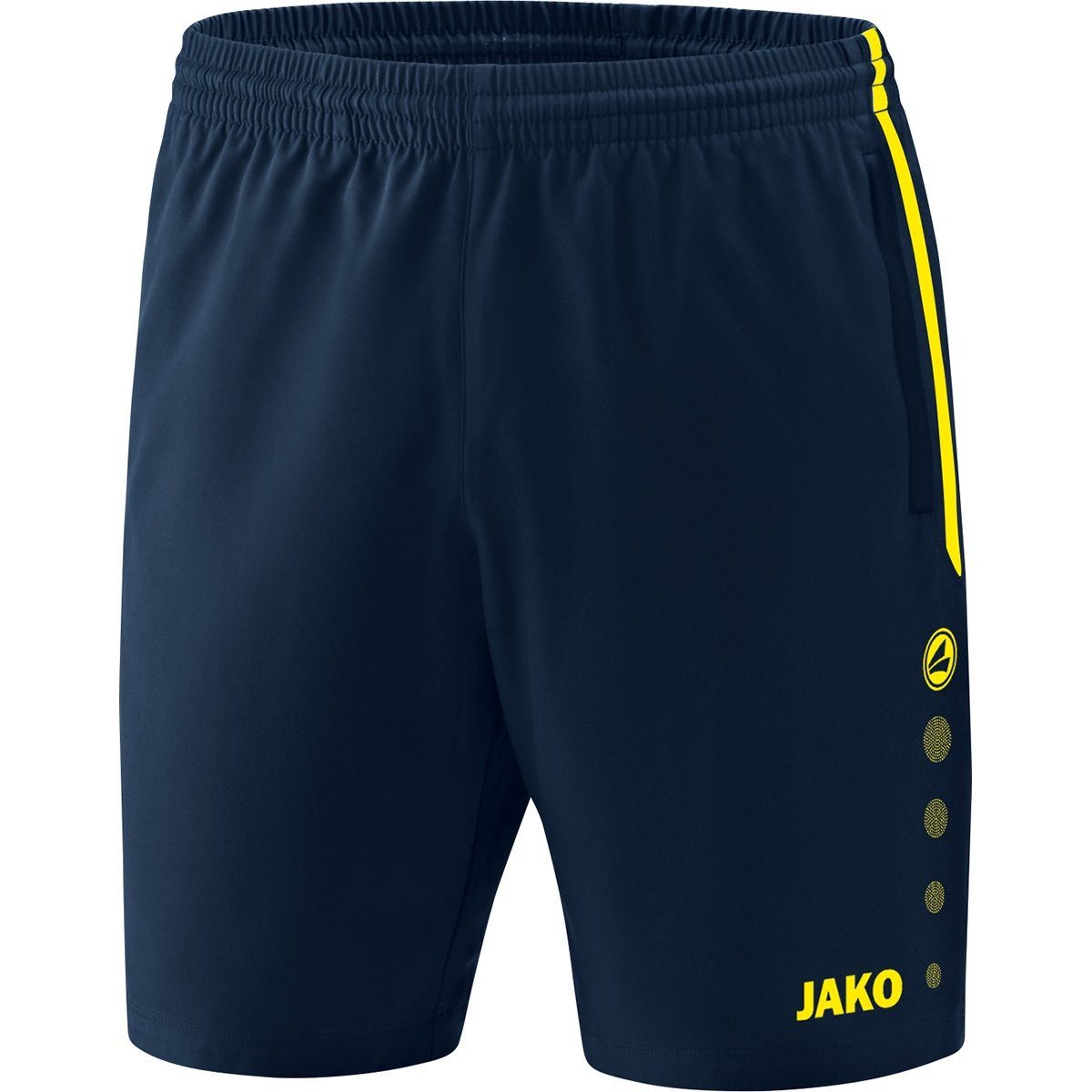 Jako Sporthose Short Competition 2.0 mit Reißverschluss kurz dunkelblau/neongelb