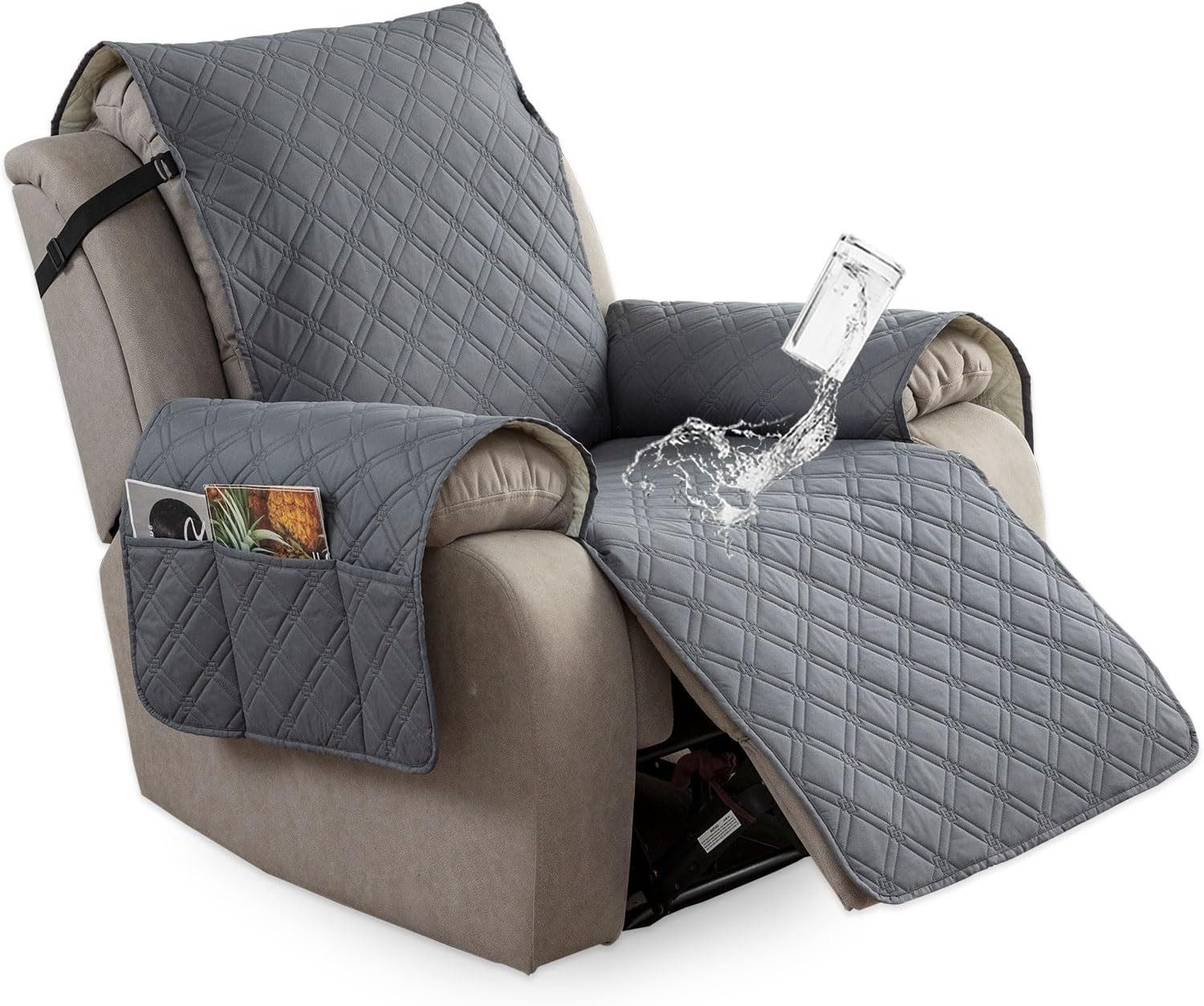 LIANNA Sesselhusse Wasserdichte Sesselhusse, rutschfest mit Tasche & Gummiband