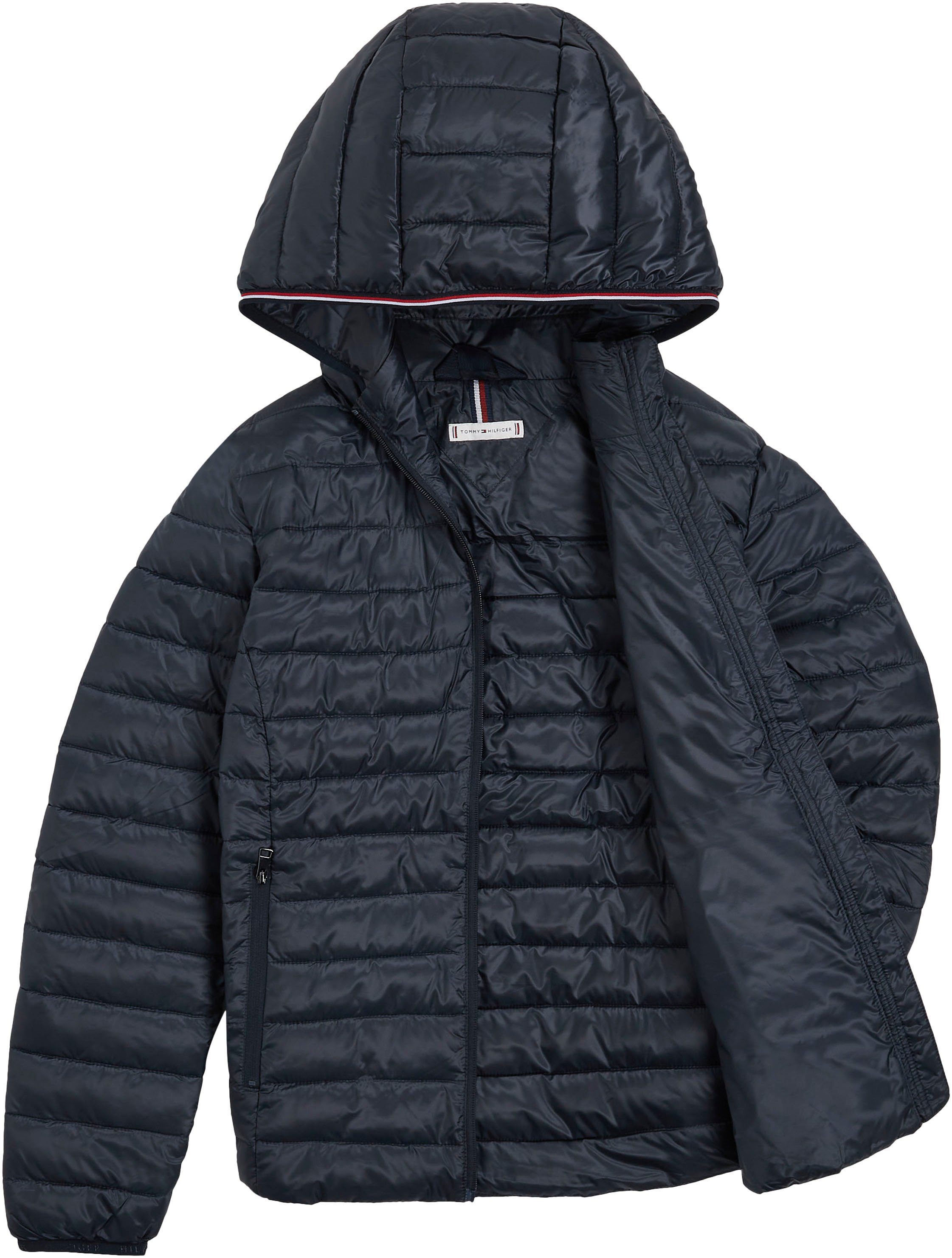 Tommy Hilfiger Curve Desert_Sky PADDED an JACKET Kapuze der GLB Global Hilfiger SIZE Tommy Steppjacke PLUS CRV STRIPE CURVE,mit Stripe LW