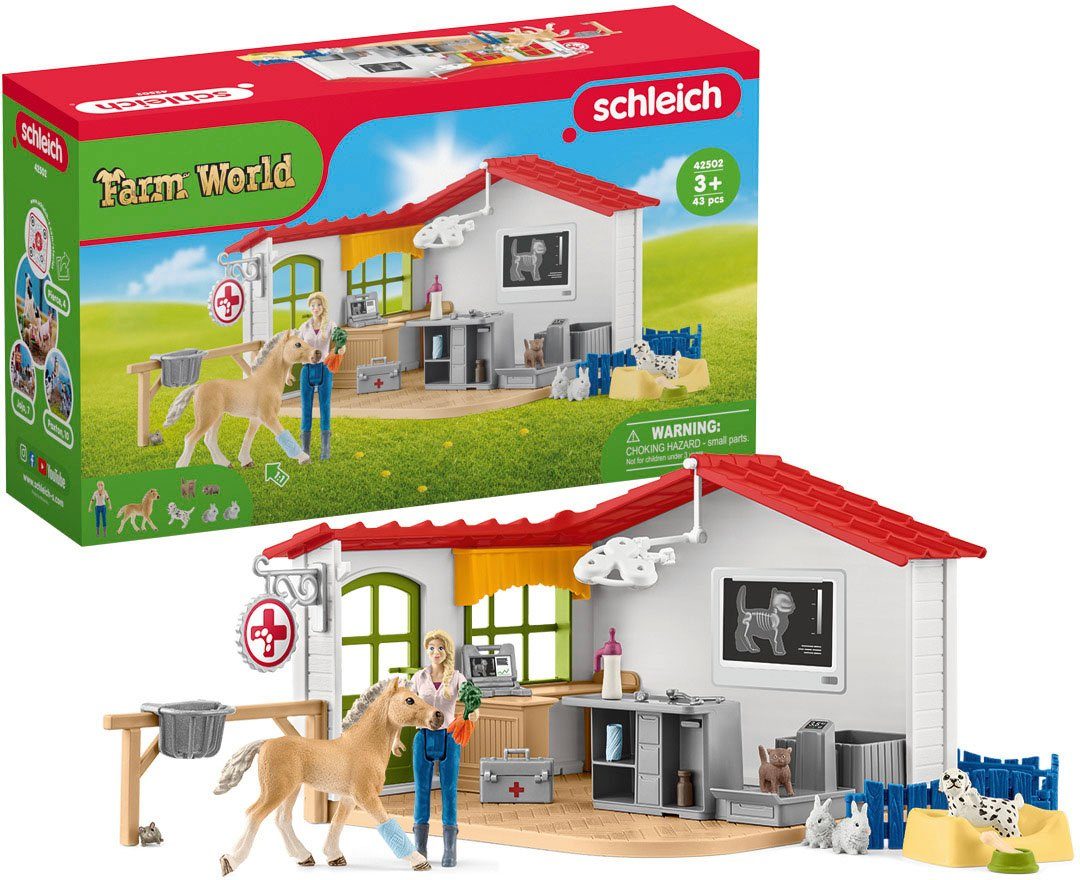 Schleich® Spielwelt FARM WORLD, Tierarzt-Praxis mit Haustieren (42502), Made in Europe – Bild 2 von 5