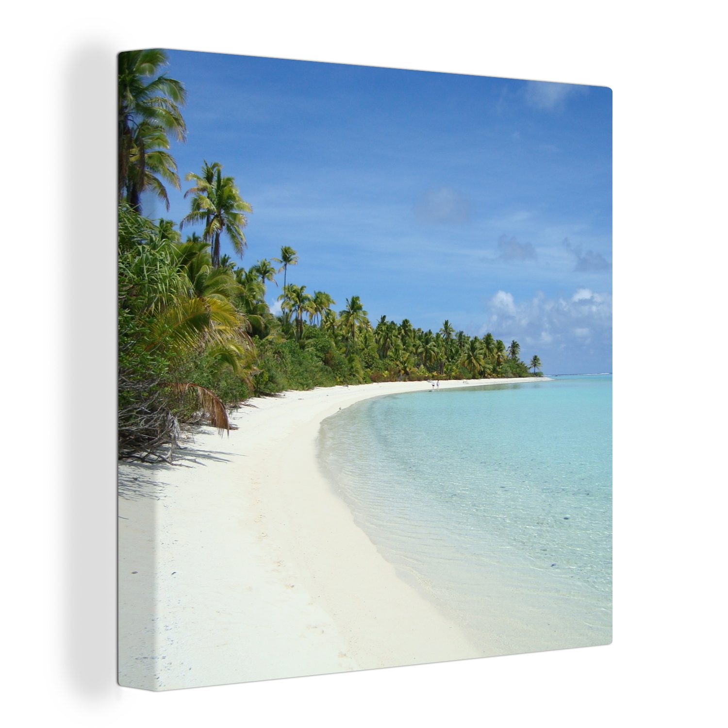 OneMillionCanvasses® Leinwandbild Der weiße Sandstrand von One Foot Island, (1 St), Leinwand Bilder für Wohnzimmer Schlafzimmer