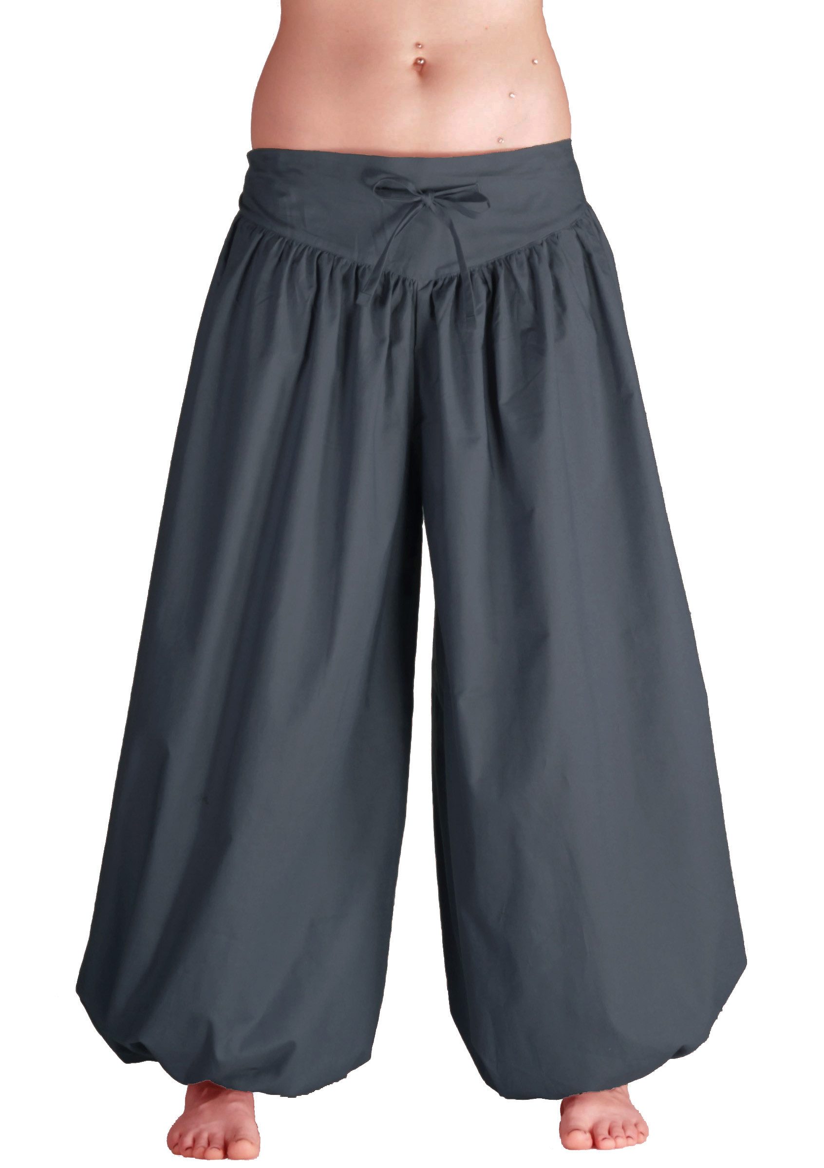 Pumphose Ballonhose, weite Pumphose aus Baumwolle für Damen Grau