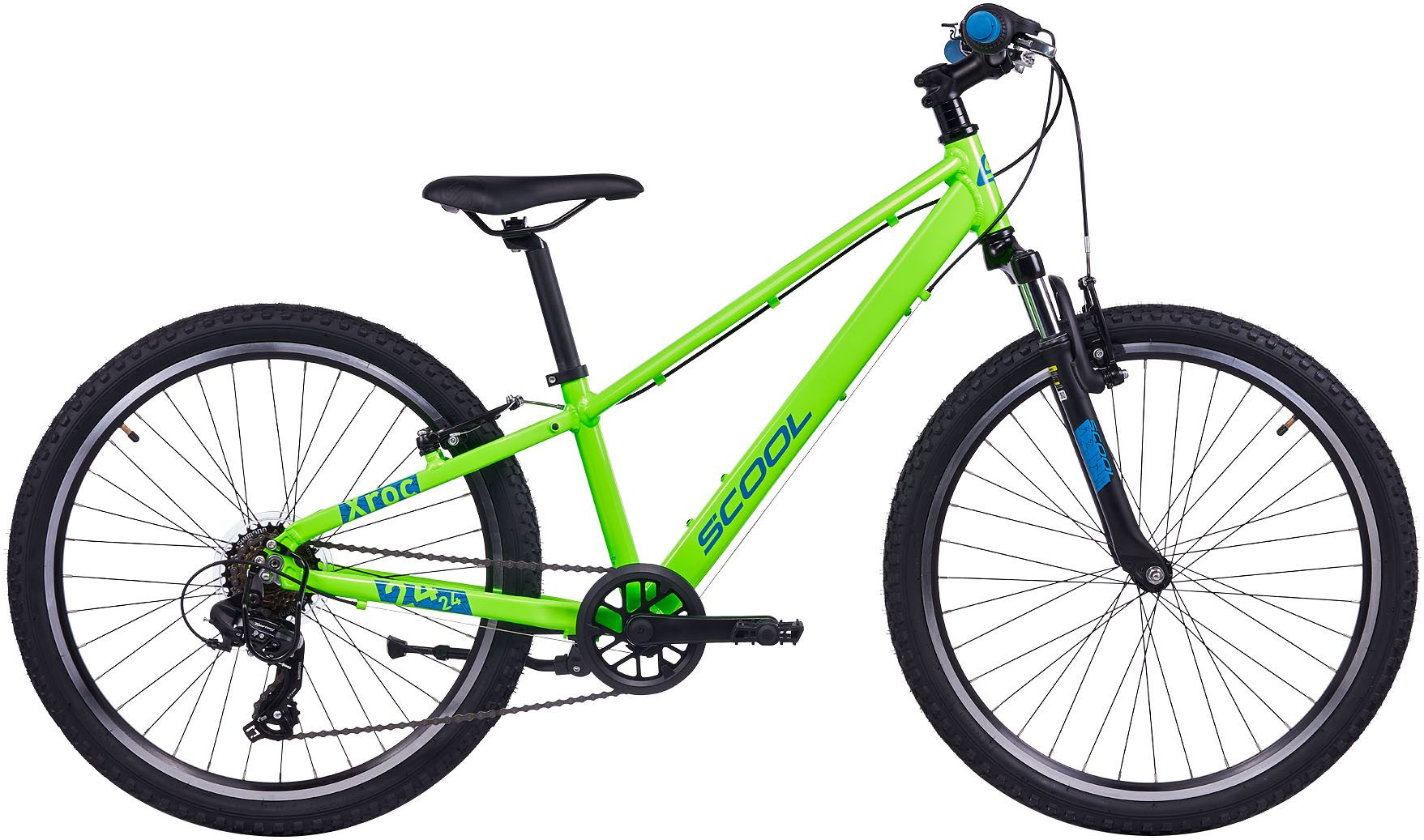 S’COOL Jugendfahrrad S'COOL Xroc Pro 24-K7 Neon Green/Ocean, 7 Gang Shimano, Kettenschaltung
