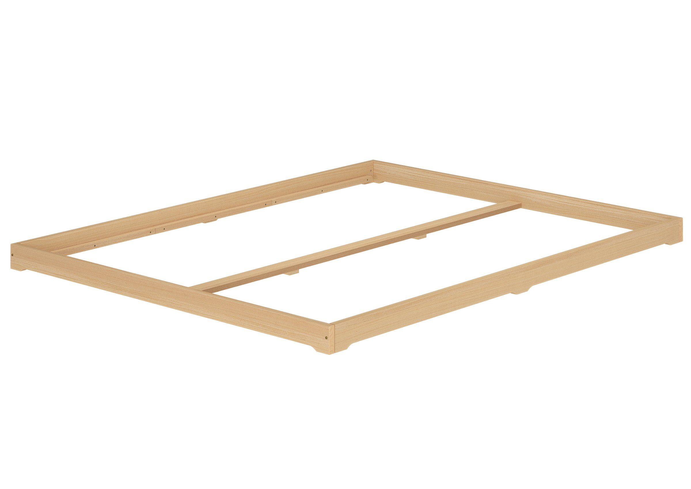 ERST-HOLZ Futonbett Breites Bodenbett Doppelbett Buche Massiv 200 x 200 cm, günstig online kaufen