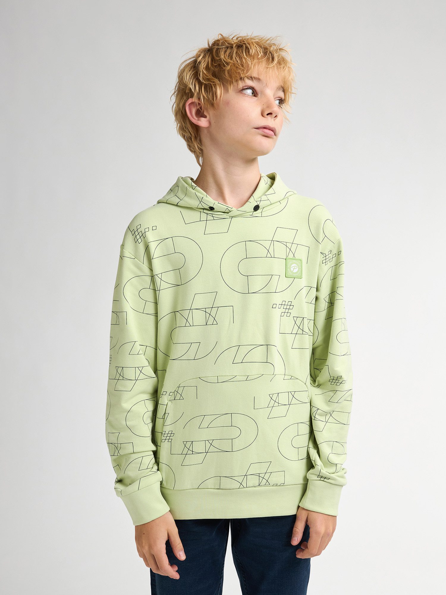Petrol Industries Sweatshirt Hoodie mit Allover-Muster Sandalwood