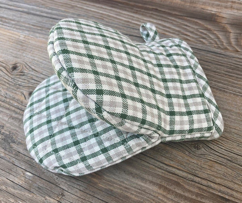 Topflappen Topfhandschuh LEILA Karomuster bunt 12x16 cm Landhaus