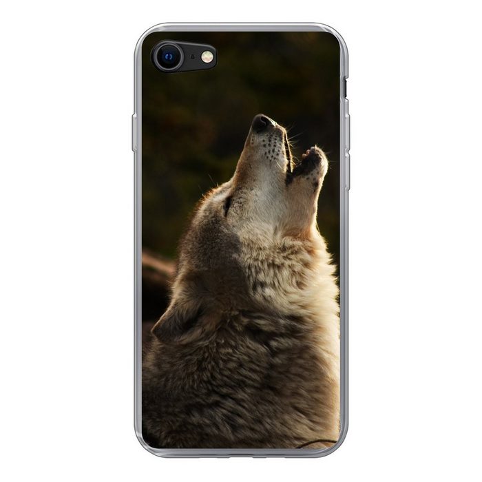 MuchoWow Handyhülle Wolf - Grau - Tiere Handyhülle Apple iPhone 7 Smartphone-Bumper Print Handy Schutzhülle