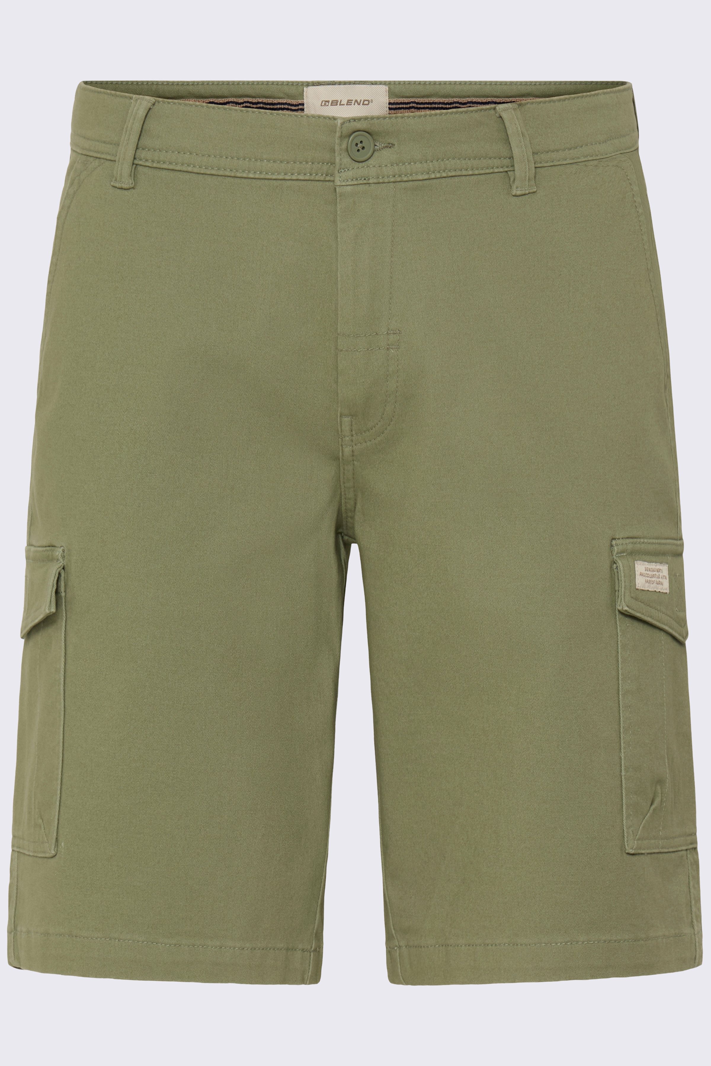 Blend Shorts BHMASON SLIM/REG CARGO SHORTS mit Markenlabel, aus Baumwollmischung, Regular Fit, elastisch