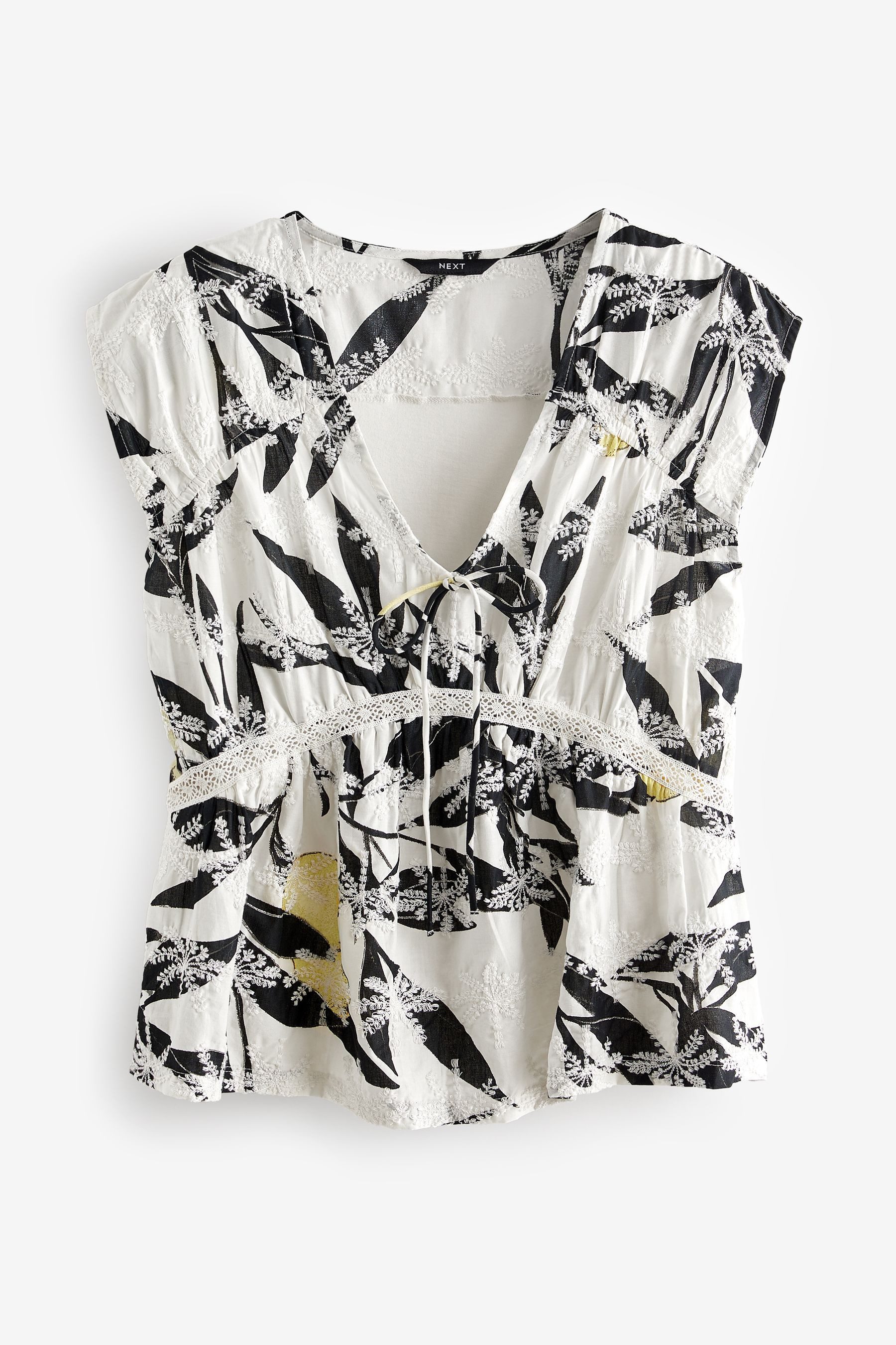Next Blusenshirt Kurzärmliges Oberteil mit Stickerei günstig online kaufen