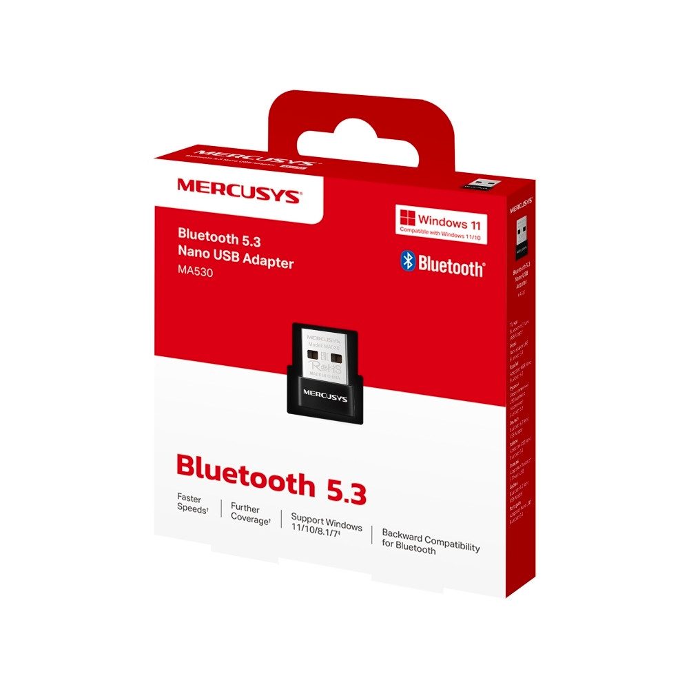 tp-link Mercusys MA530 Nano Bluetooth-Adapter USB, Bluetooth 5.3, Windows 7/8.1/10/11, USB 2.0
