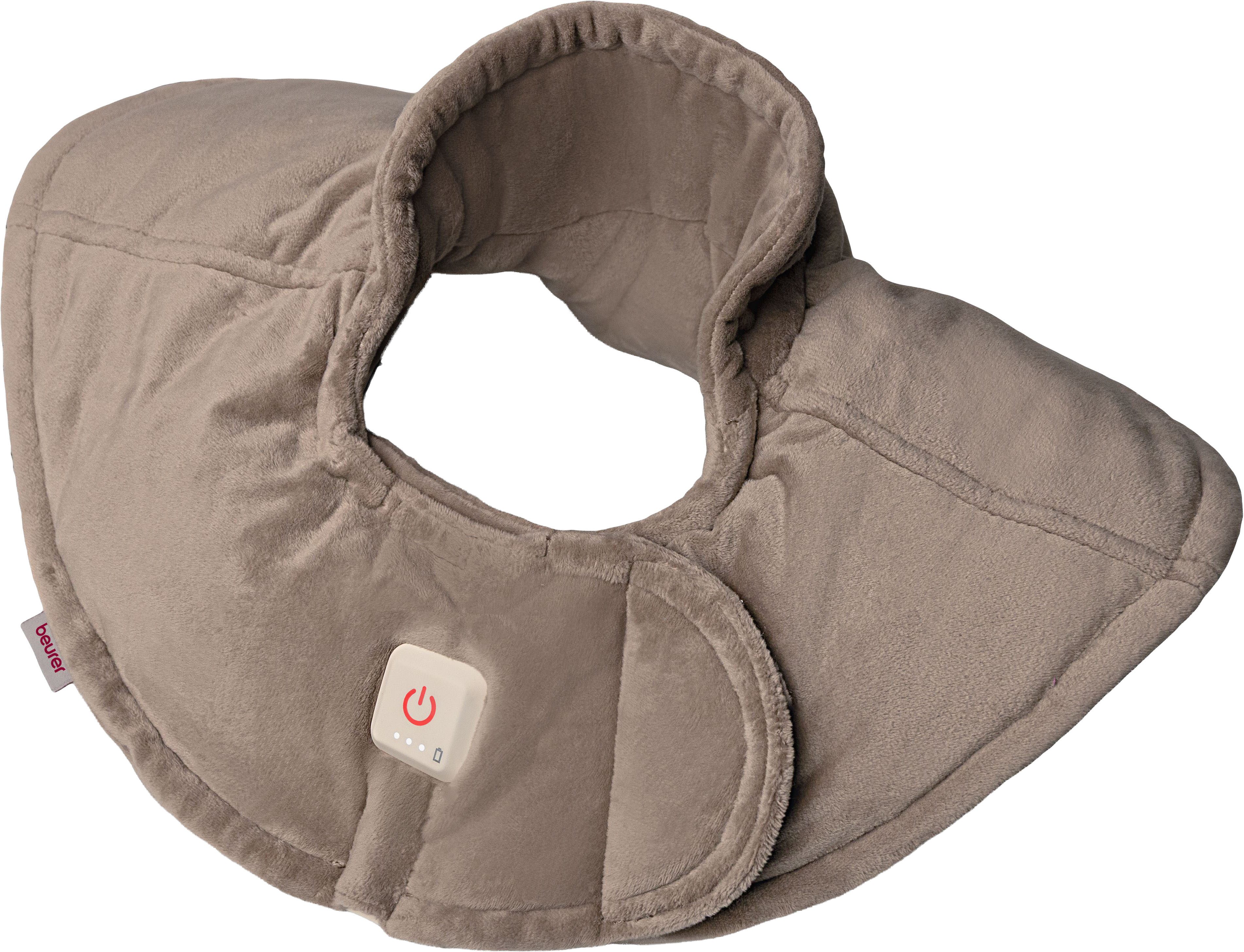 BEURER Schulter-/Nacken-Heizkissen HK 165 Huggy smokey-taupe aus flauschigem Material, Ergonomisches, kabelloses Schulterheizkissen mit Gewicht