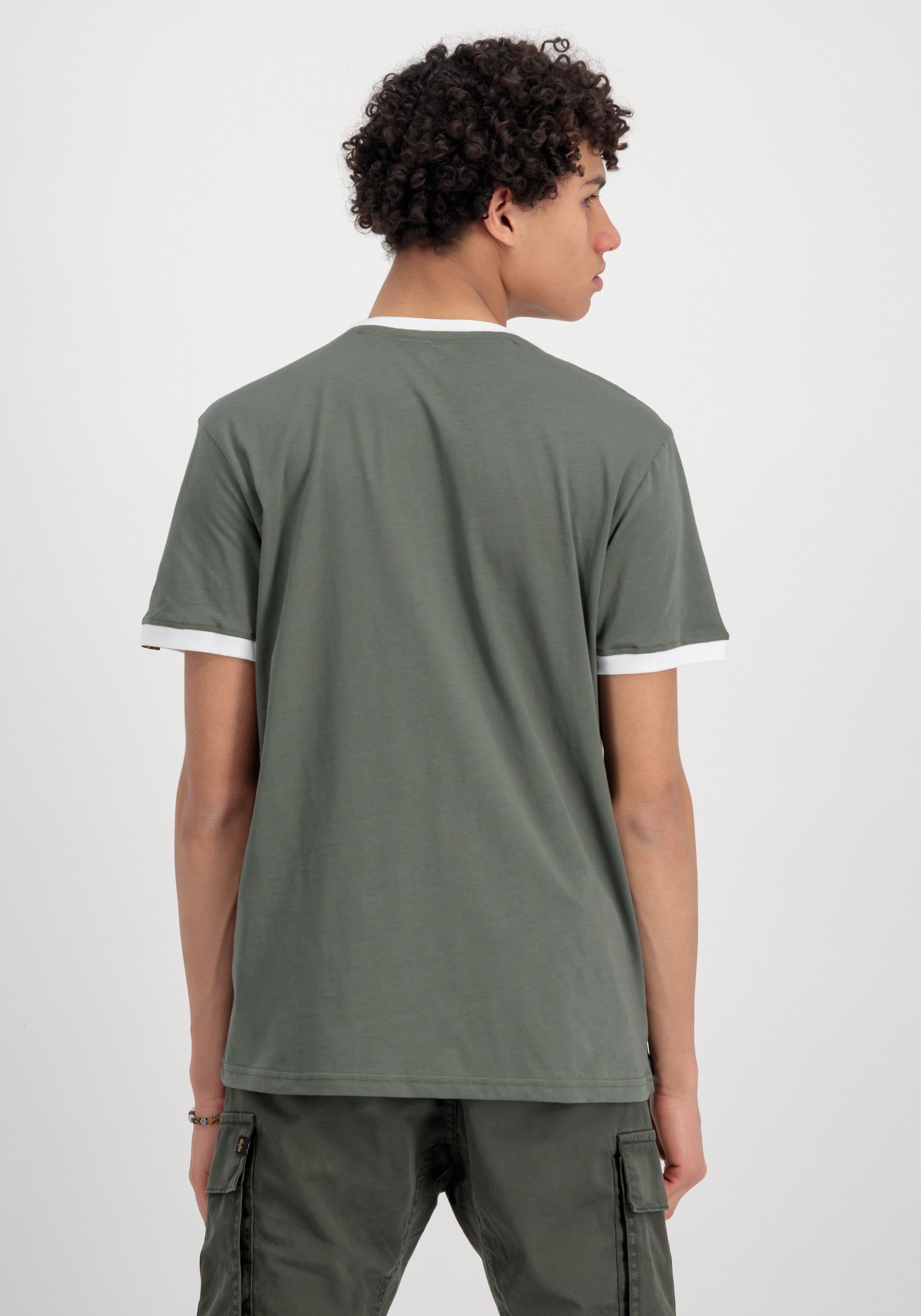 Alpha - Contrast olive T-Shirts Industries Industries Basic T-Shirt T Men ML dark Alpha