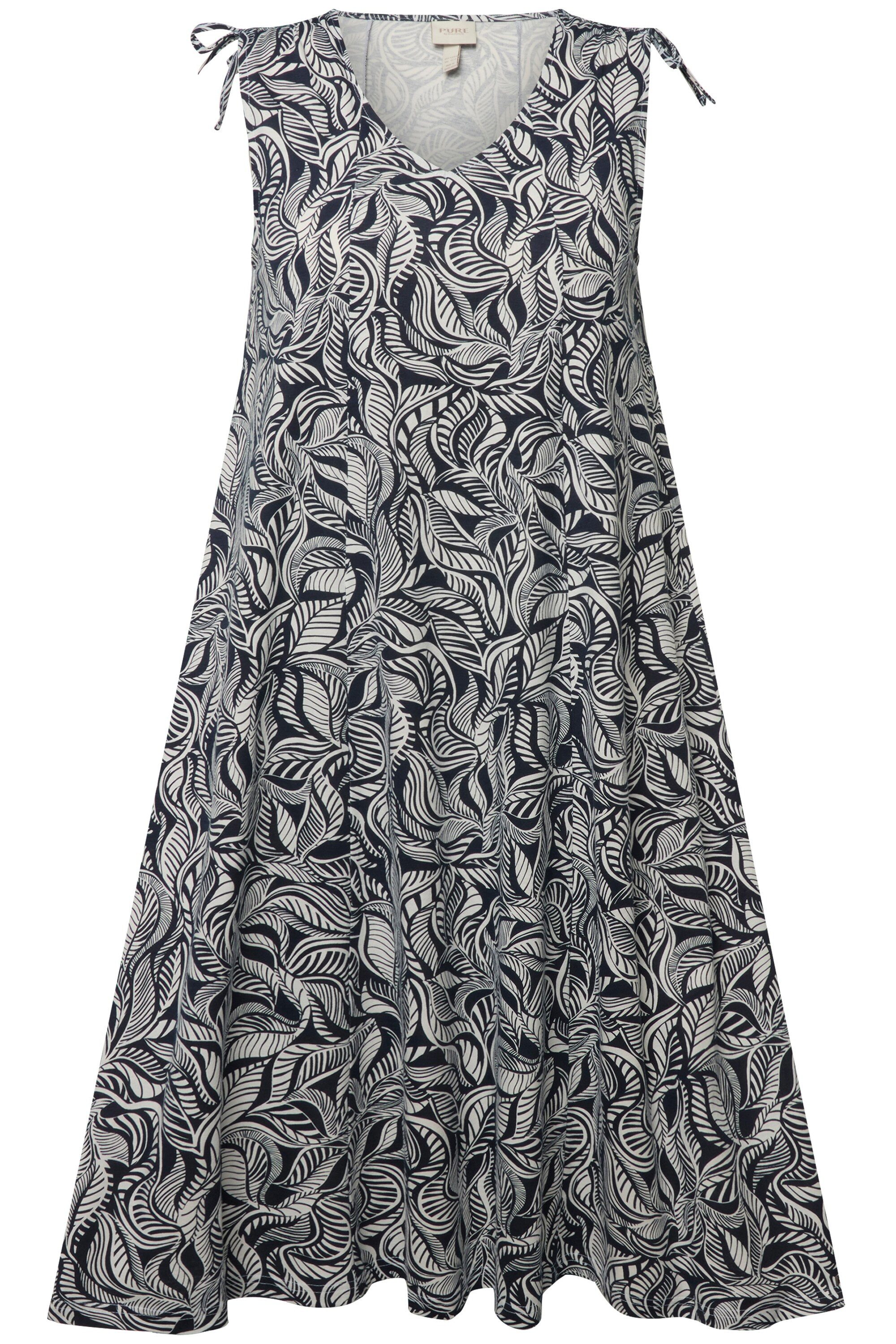 Ulla Popken Jerseykleid Midikleid V-Ausschnitt ärmellos günstig online kaufen
