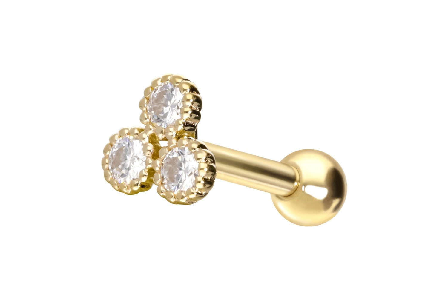 Piercing-Set 14/18 Karat Gold Ohrpiercing 3 MOISSANITE