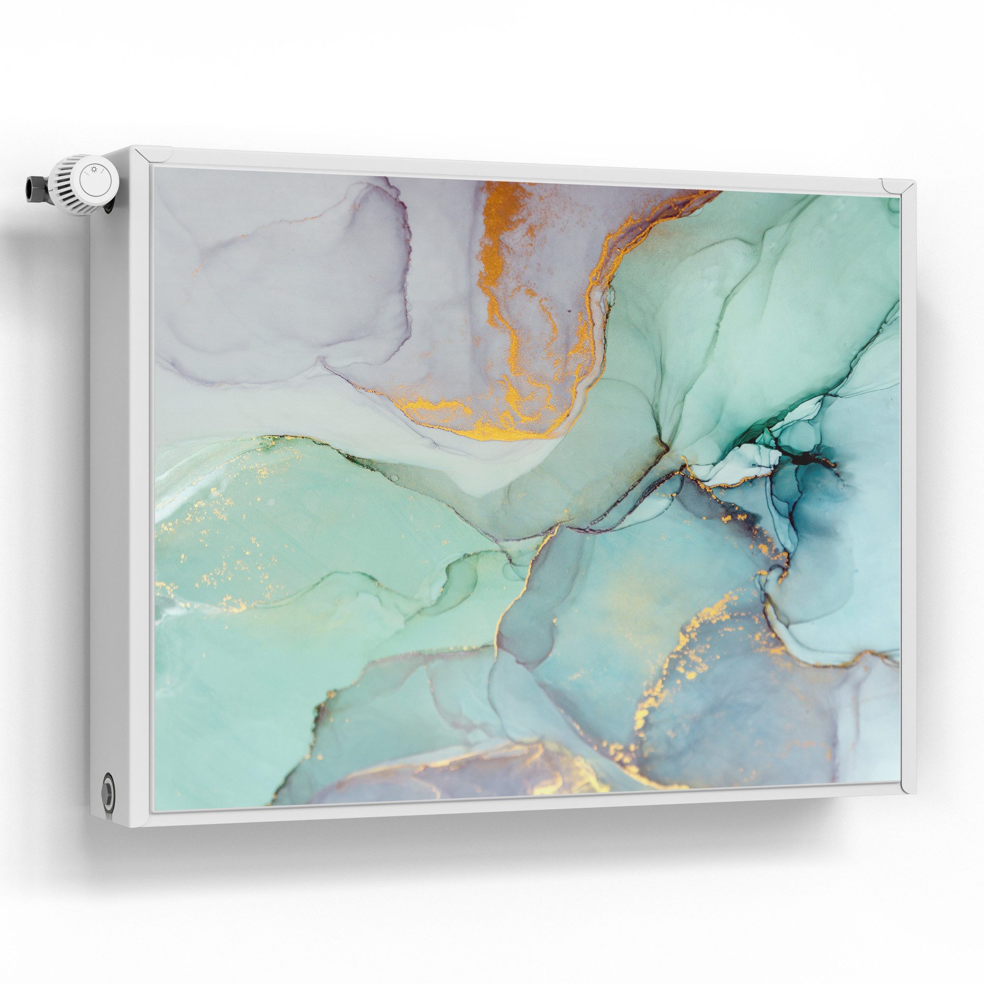 DEQORI Magnetfolie 'Zerlaufene Wasserfarbe ', beschreibbar Heizung Magnetmatte magnetisch Magnetfolie