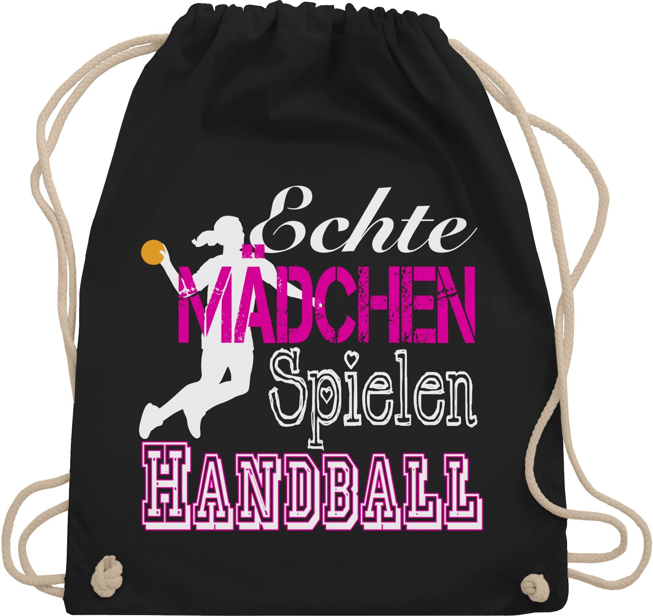 Shirtracer Turnbeutel Echte Mädchen Spielen Handball weiß, Handball WM 2023 Trikot Ersatz