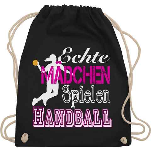 Shirtracer Turnbeutel Echte Mädchen Spielen Handball weiß, Handball WM 2023 Trikot Ersatz