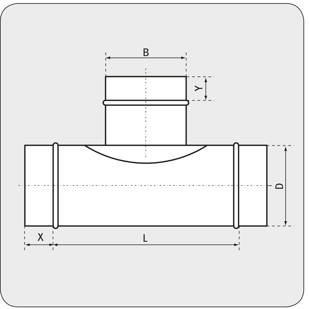 luftundklima24 Umluftmodul T-Stück 90° aus verzinktem Stahlblech, mit Dichtung, Ø 80-400 mm, für