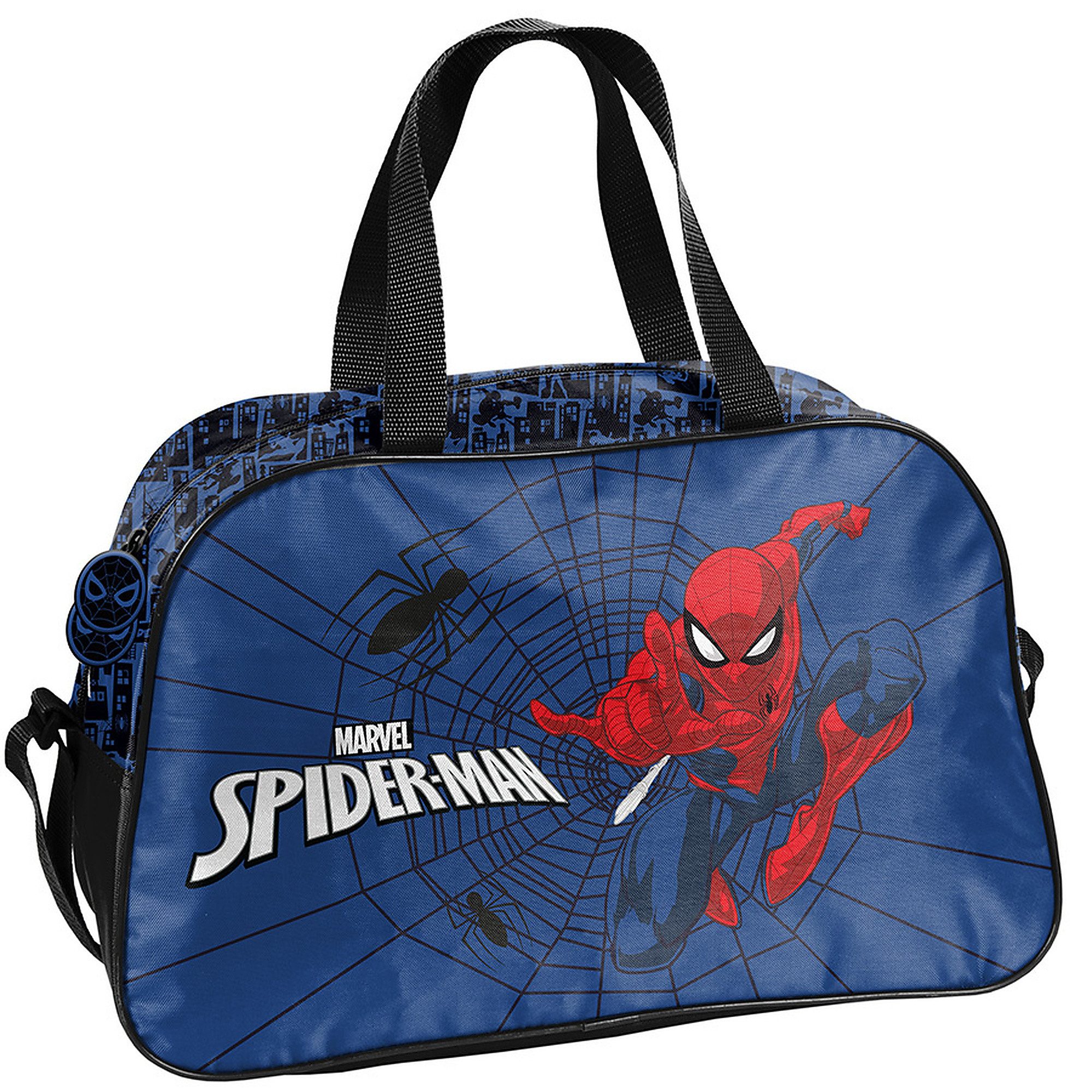 PASO Sporttasche Spiderman Kindersporttasche Jungen dunkelblau (1-tlg., Einzelteil), Schwimmbadtasche leicht Jungen Mädchen