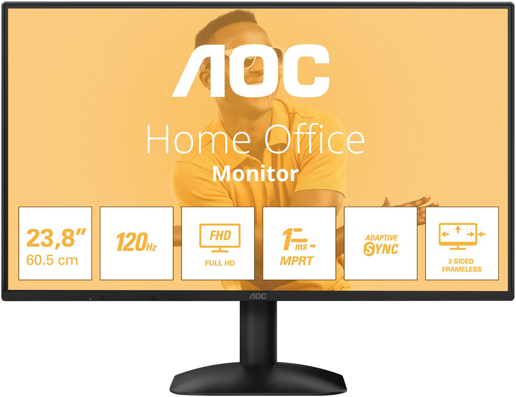 AOC 24B31H LED-Monitor (61 cm/24 ", 1920 x 1080 px, Full HD, 4 ms Reaktionszeit, 120 Hz, IPS)