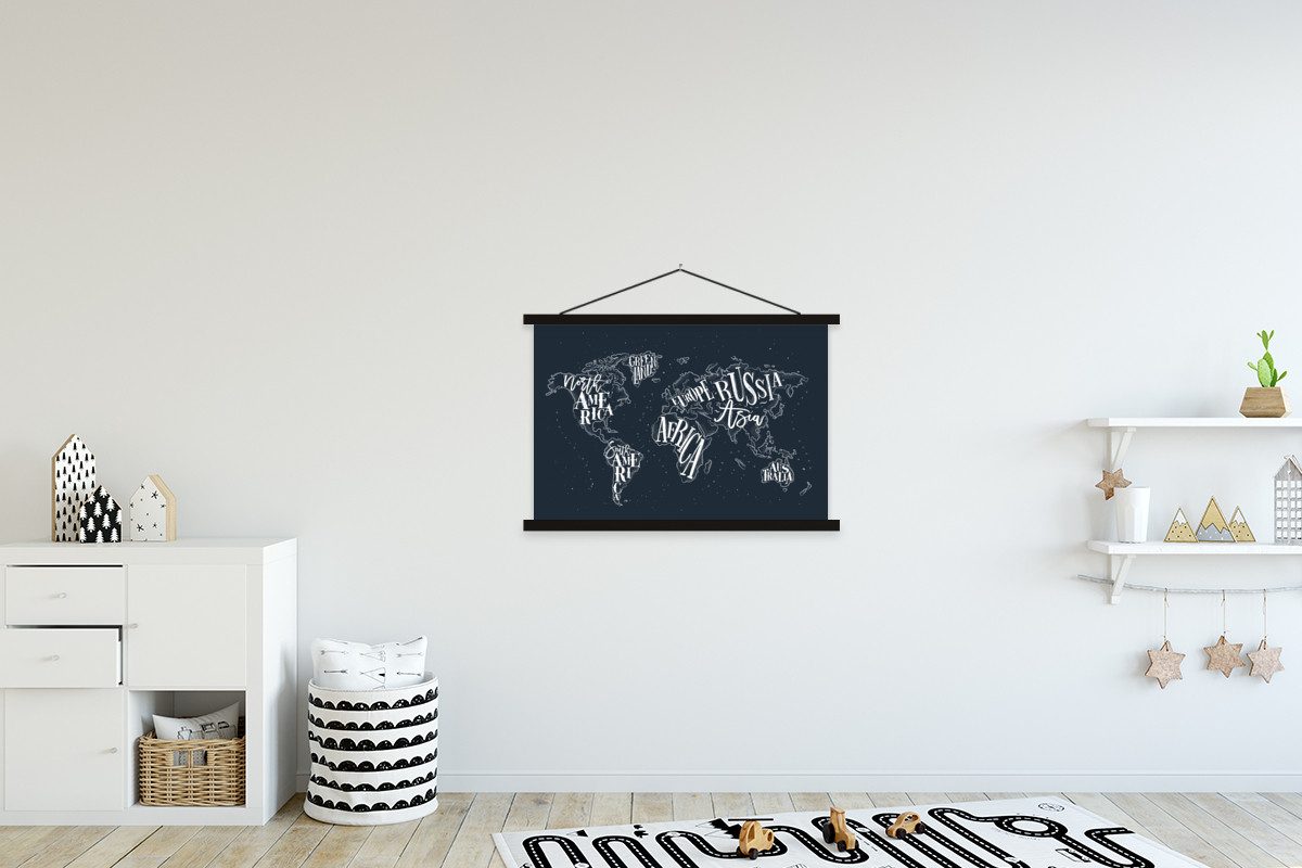 MuchoWow Poster Weltkarte - Schwarz - günstig online kaufen