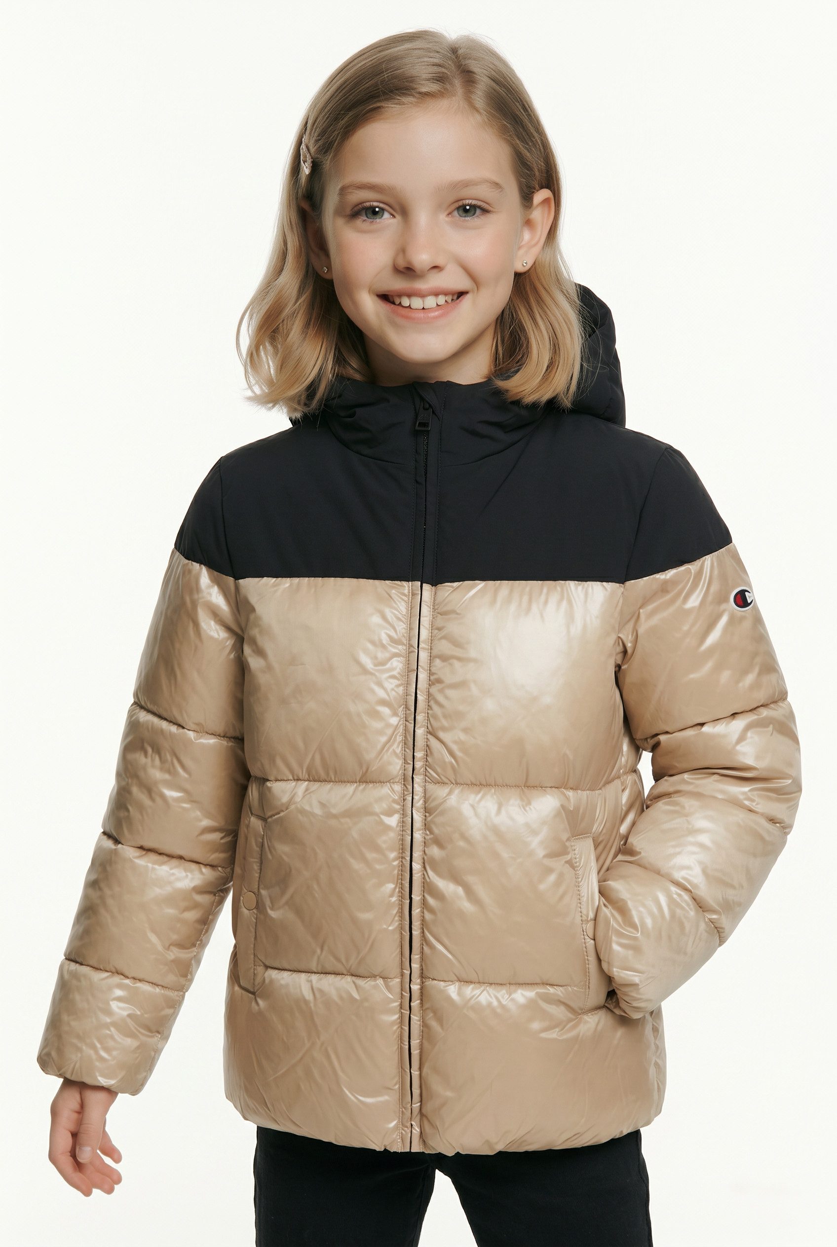 Champion Steppjacke Hooded Jacket mit Kapuze, hochschließender Kragen