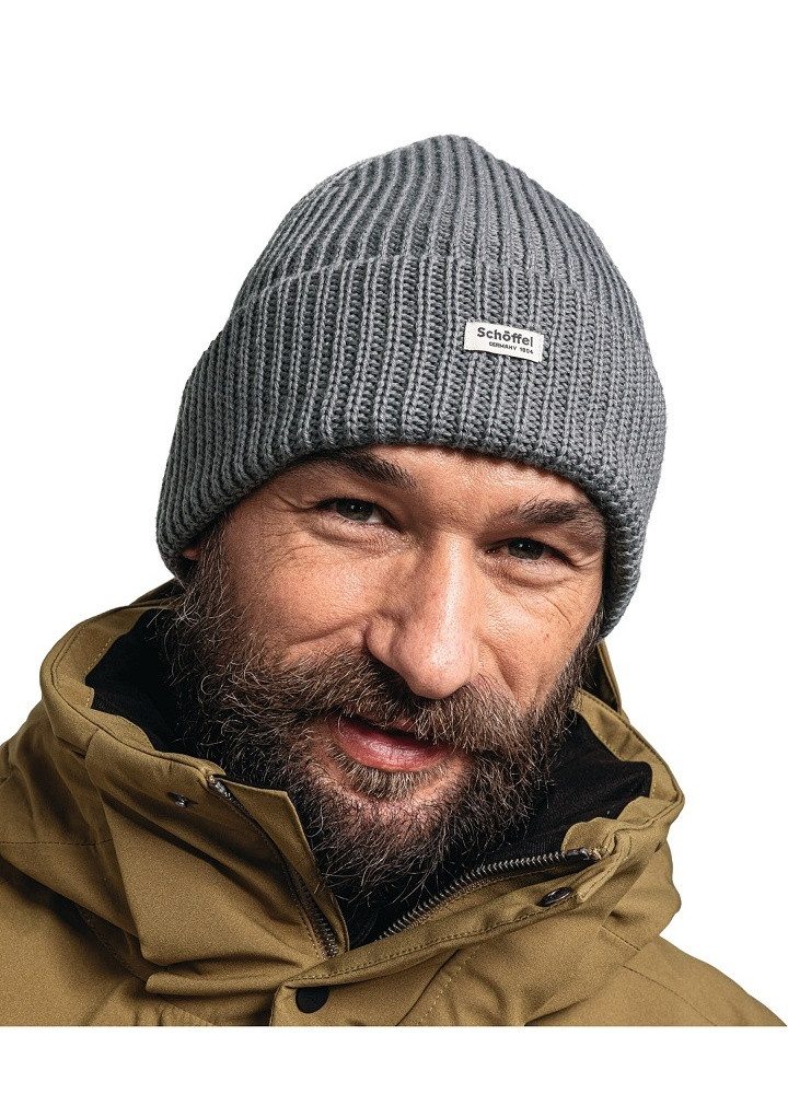 Schöffel Strickmütze Oxley Knitted Hat (Rippenstruktur, Umschlag) grau - 1 günstig online kaufen