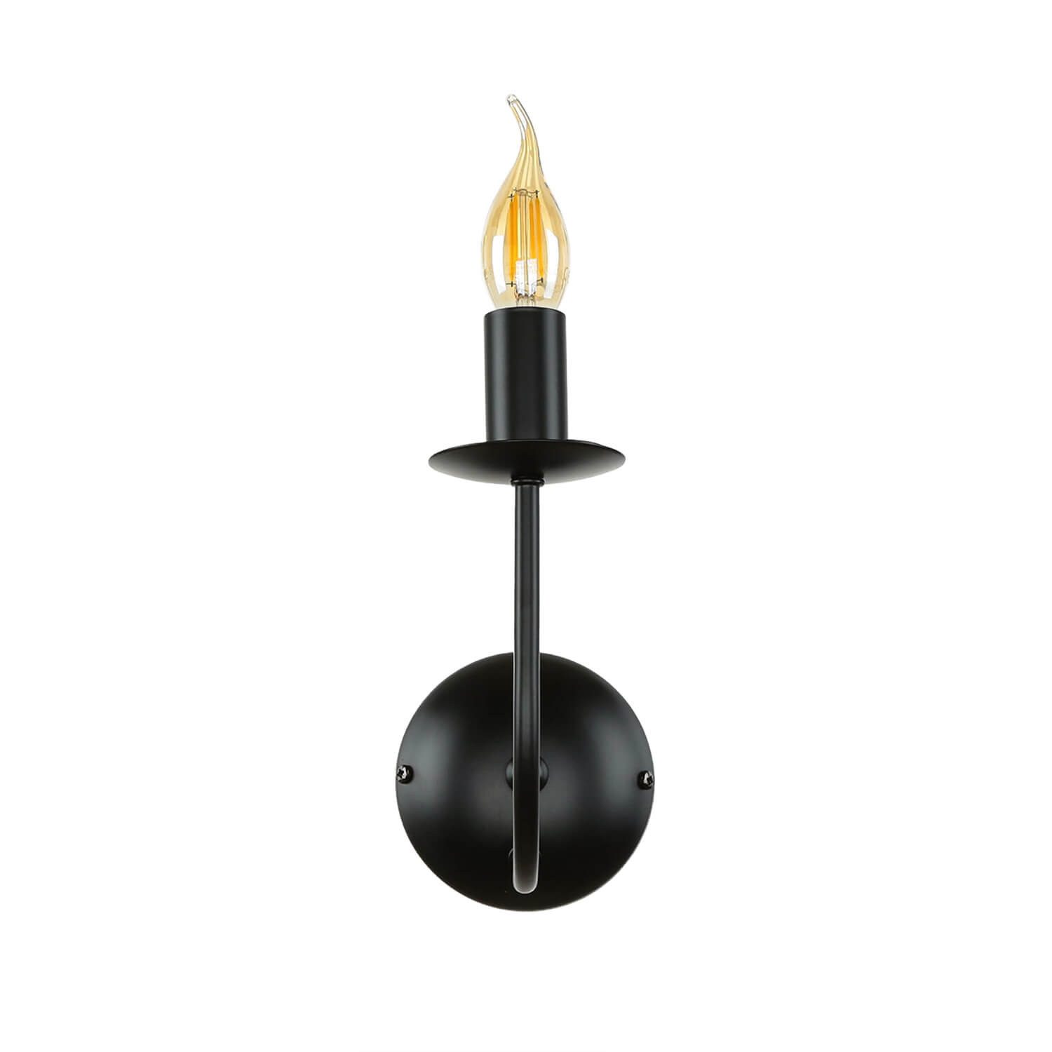 Licht-Erlebnisse Wandleuchte GLOBE, ohne Leuchtmittel, Schwarze Wandlampe Landhaus Design E14 Rustikal Flur