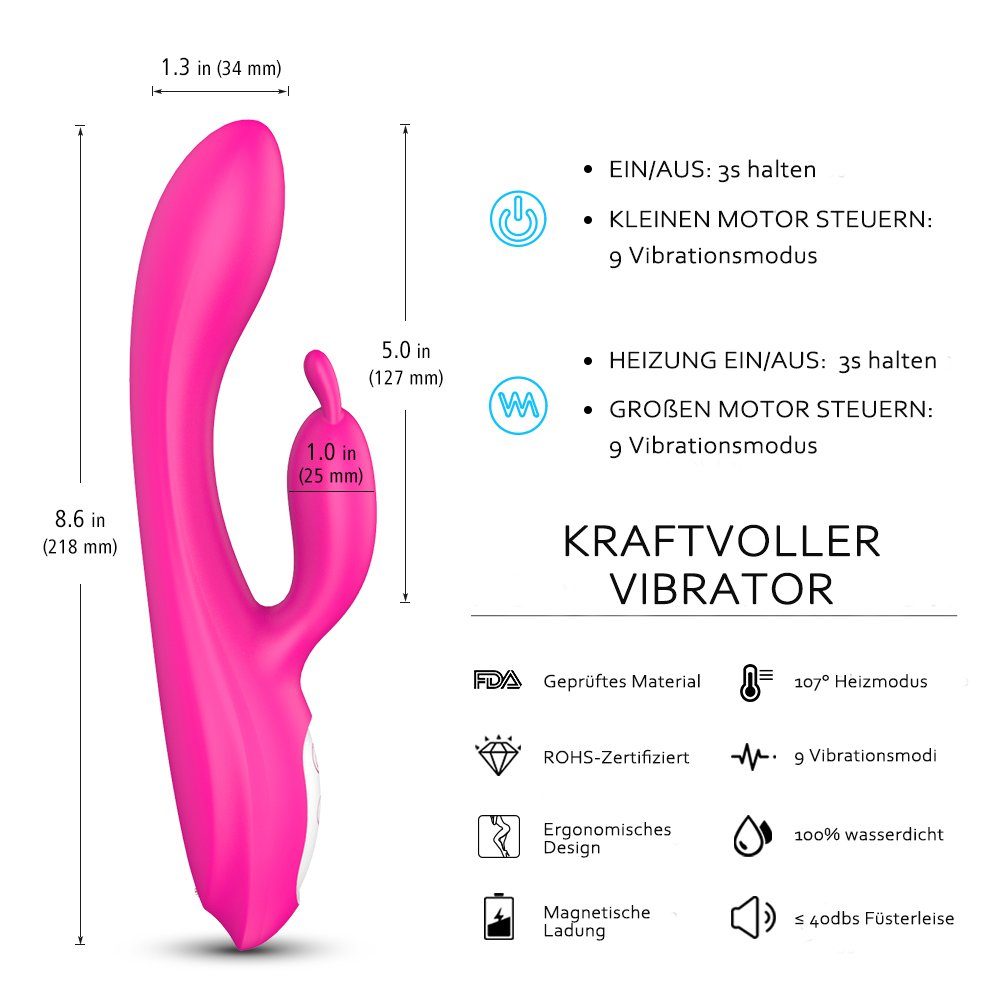 BIGTREE Klitoris-Stimulator,Silikon G-Punkt-Vibrator Dildo Realistische