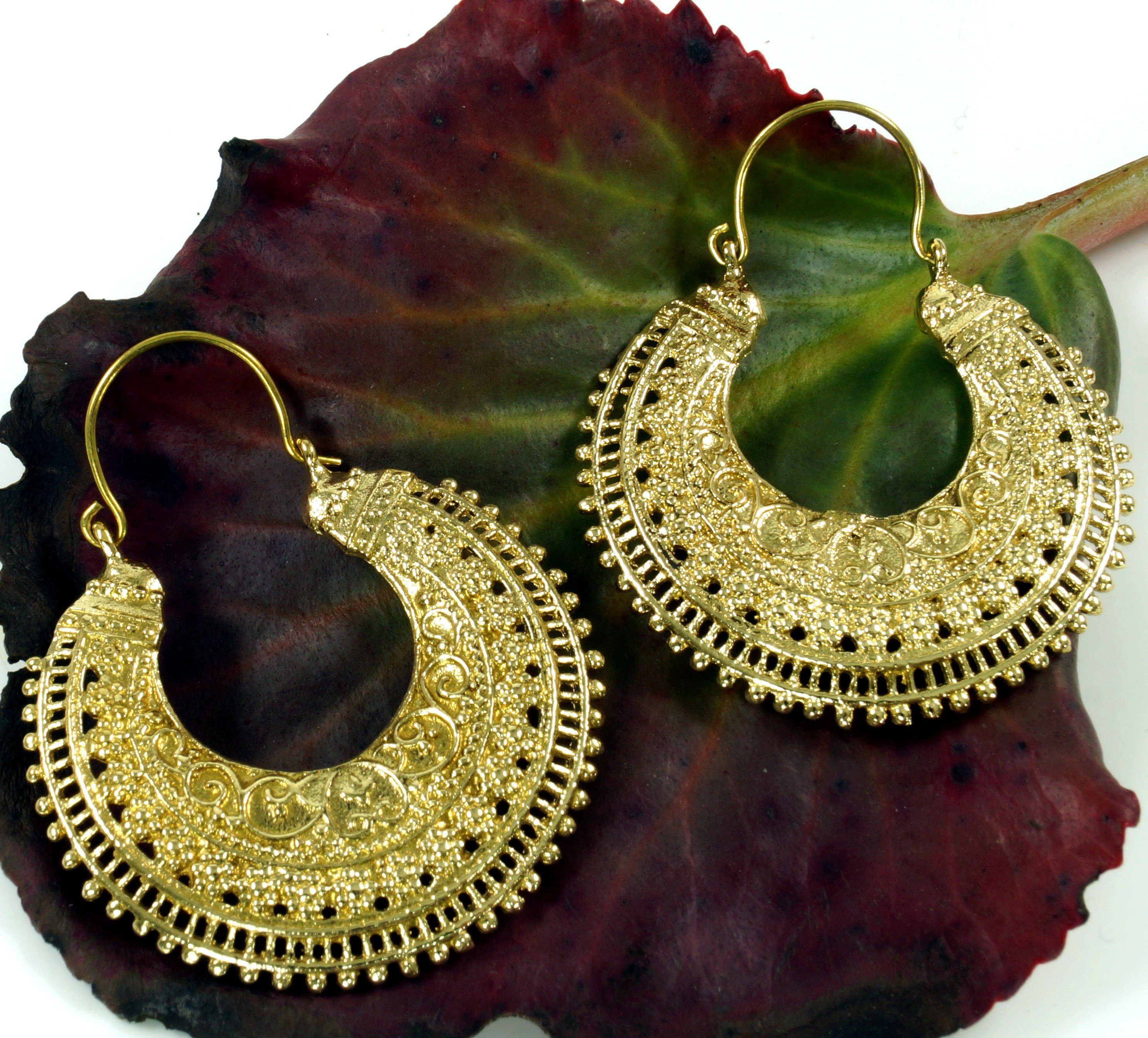 Guru-Shop Paar Ohrhänger Boho Ohrringe, goldene indische Ohrringe aus.. günstig online kaufen
