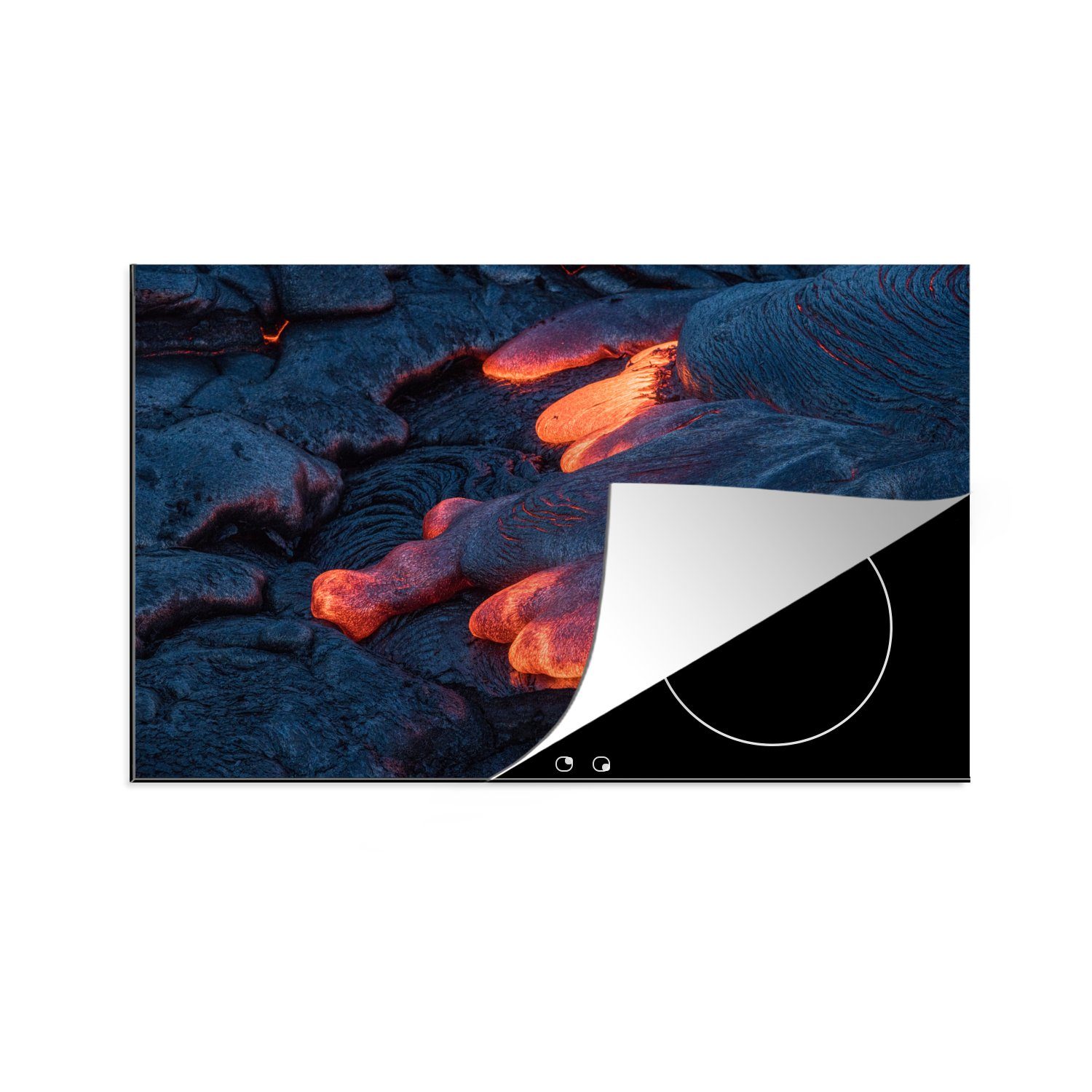 Schutz küche, Vinyl, einem (1 Lavaströme Vulkan MuchoWow Hawaii, tlg), Ceranfeldabdeckung für die cm, 81x52 Induktionskochfeld auf Herdblende-/Abdeckplatte aus