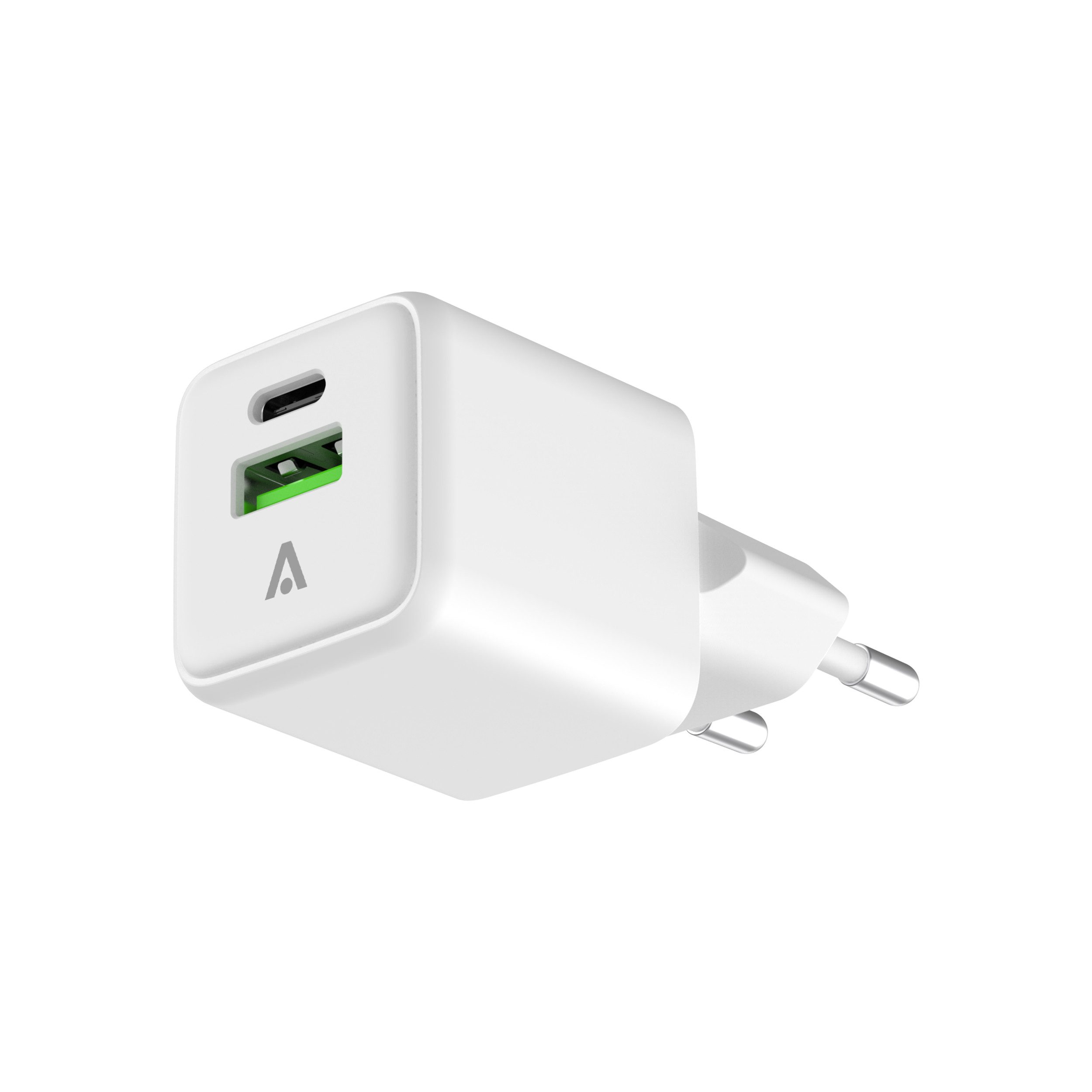 alkaya. USB-C+A Ladegerät, Schnellladegerät iPhone, Samsung Smartphone-Adapter USB Typ A, USB-C, Xiaomi, Huawei, Sony, Google Ladestecker 2 Ports