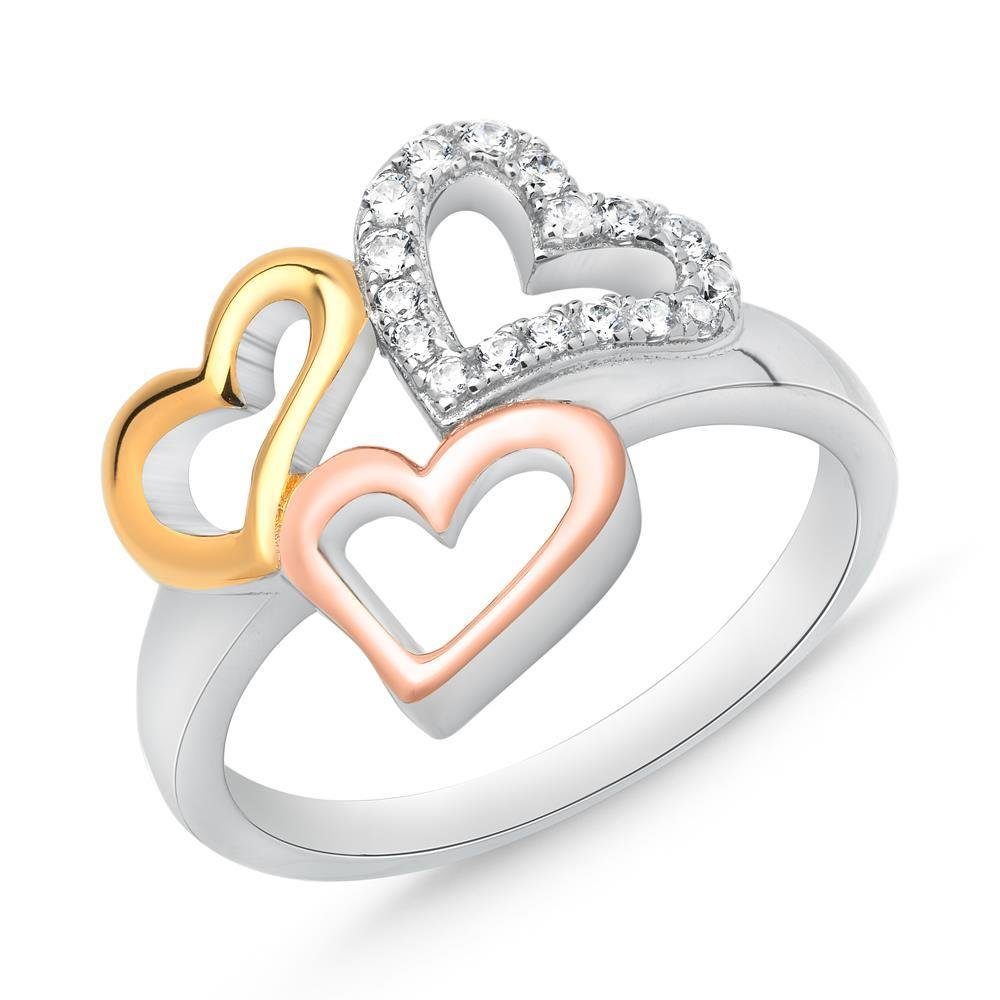 Unique Silberring Ring Herzen aus Sterlingsilber günstig online kaufen